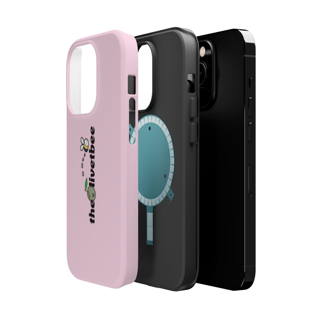 Pink Magnetic Impact-Resistant Phone Case — 'theolivetbee' , Shockproof MagSafe-Compatible Protection