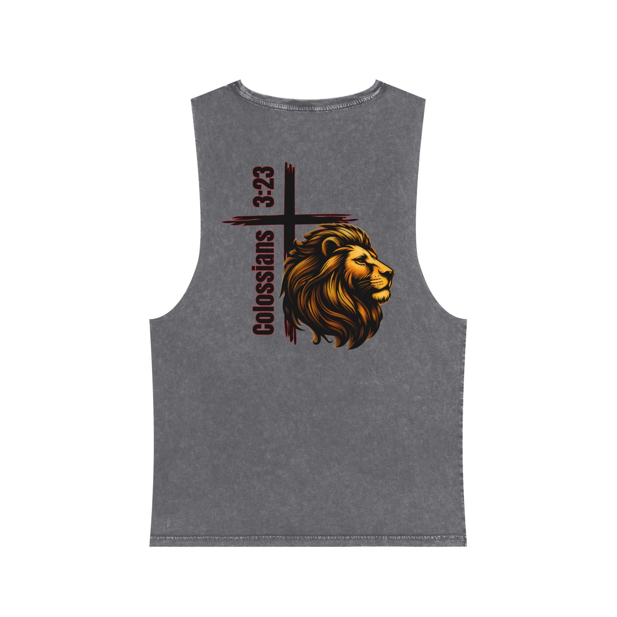 Colossians 3:23: "Work At It With All Your Heart"  — Stonewash Tank Top