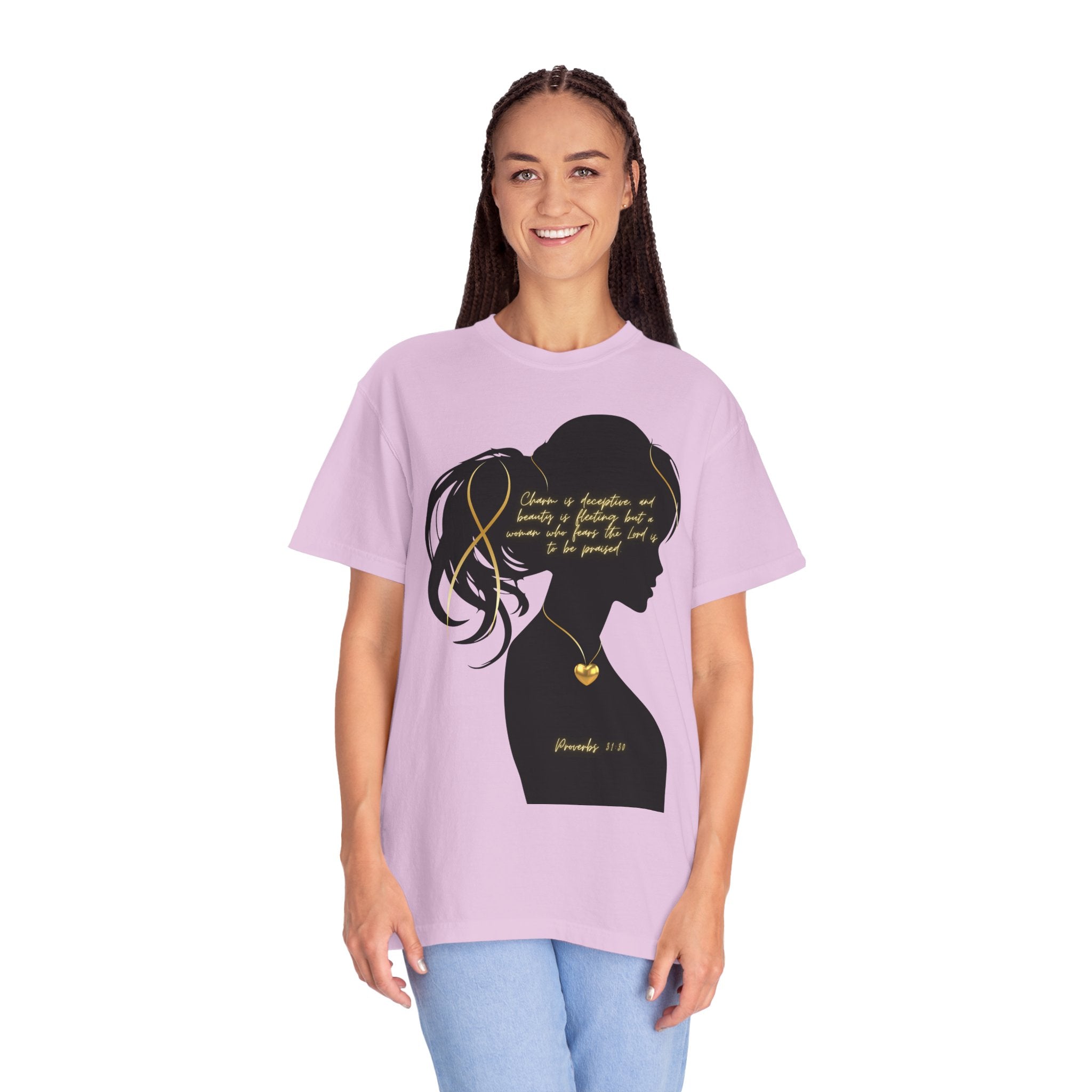 Proverbs 31:30 Gold Heart- T-Shirt