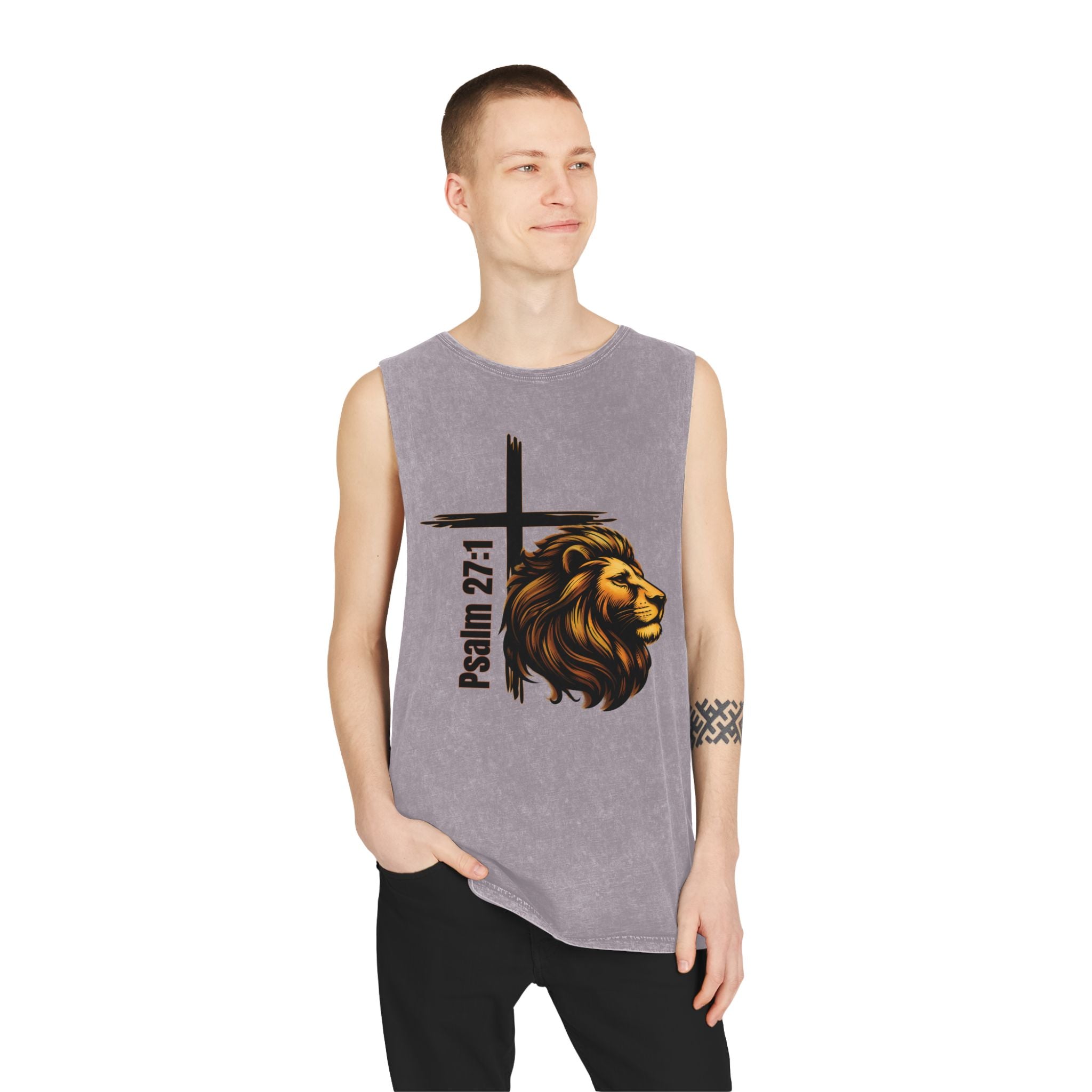 Psalm 27:1: "Whom Shall I Fear?" — Stonewash Tank Top