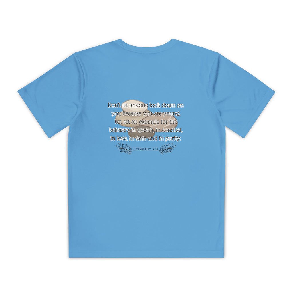 1 Timothy 4:12: 'Small But Mighty' Stones Youth Competitor Tee