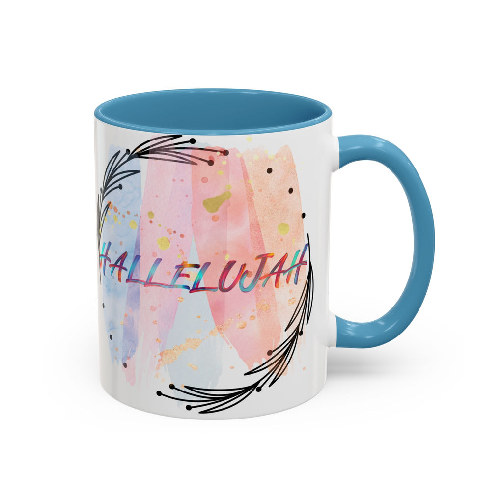 'Hallelujah'  —  Watercolor Accent Coffee Mug (11/15oz)