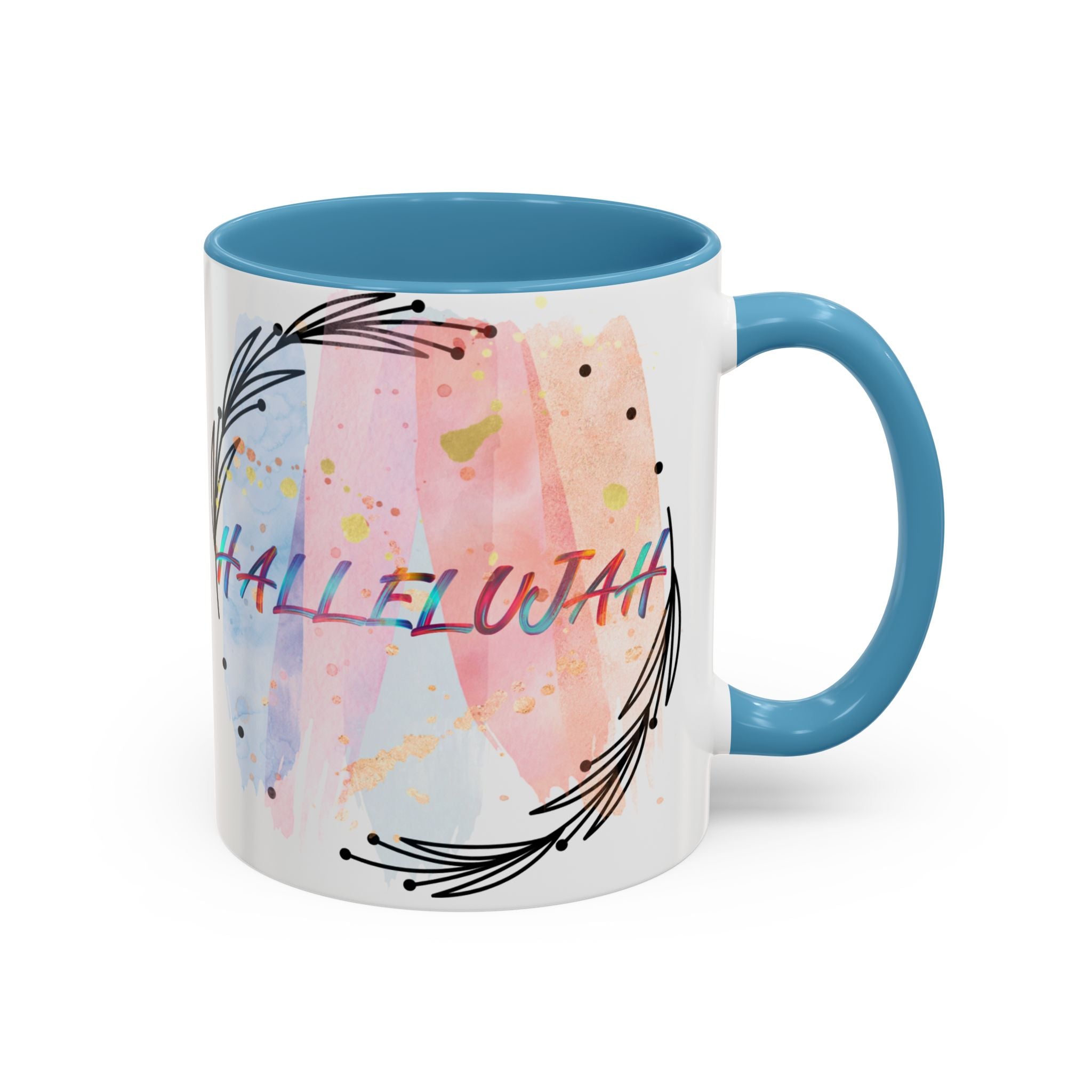 'Hallelujah'  —  Watercolor Accent Coffee Mug (11/15oz)