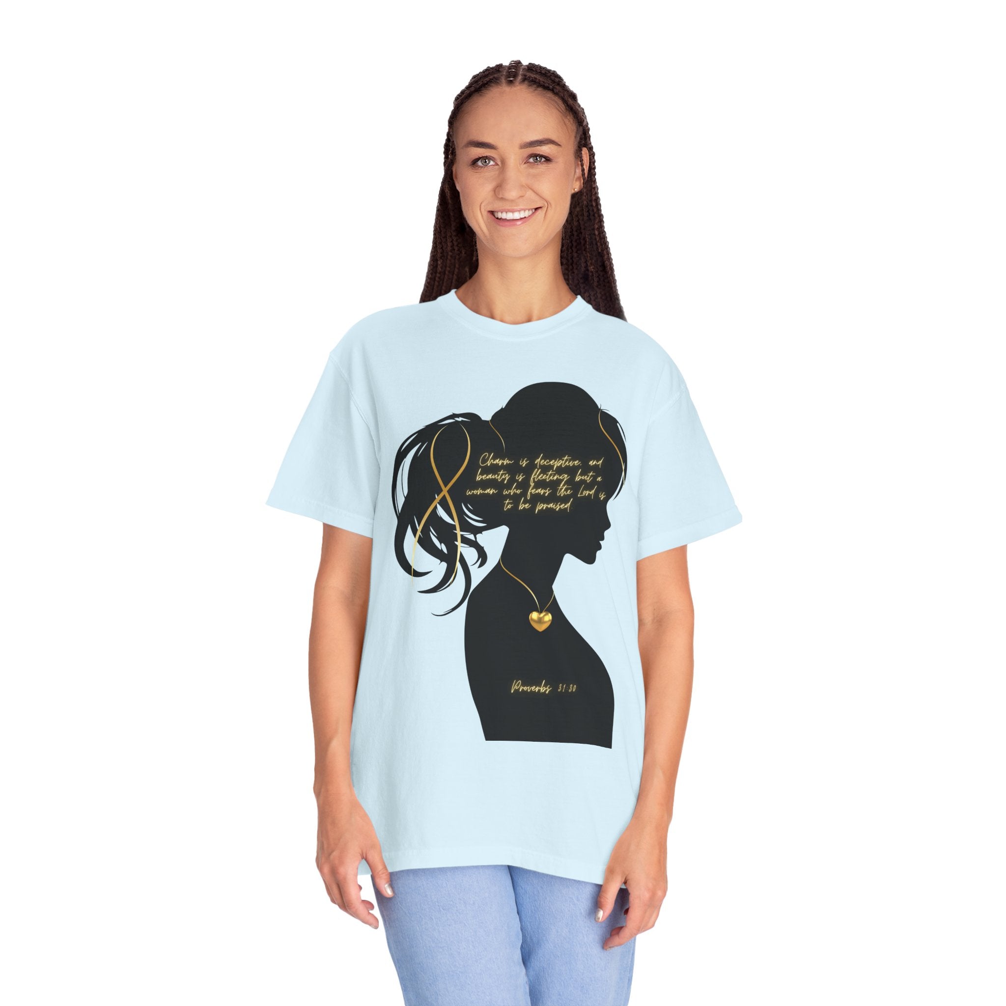 Proverbs 31:30 Gold Heart- T-Shirt