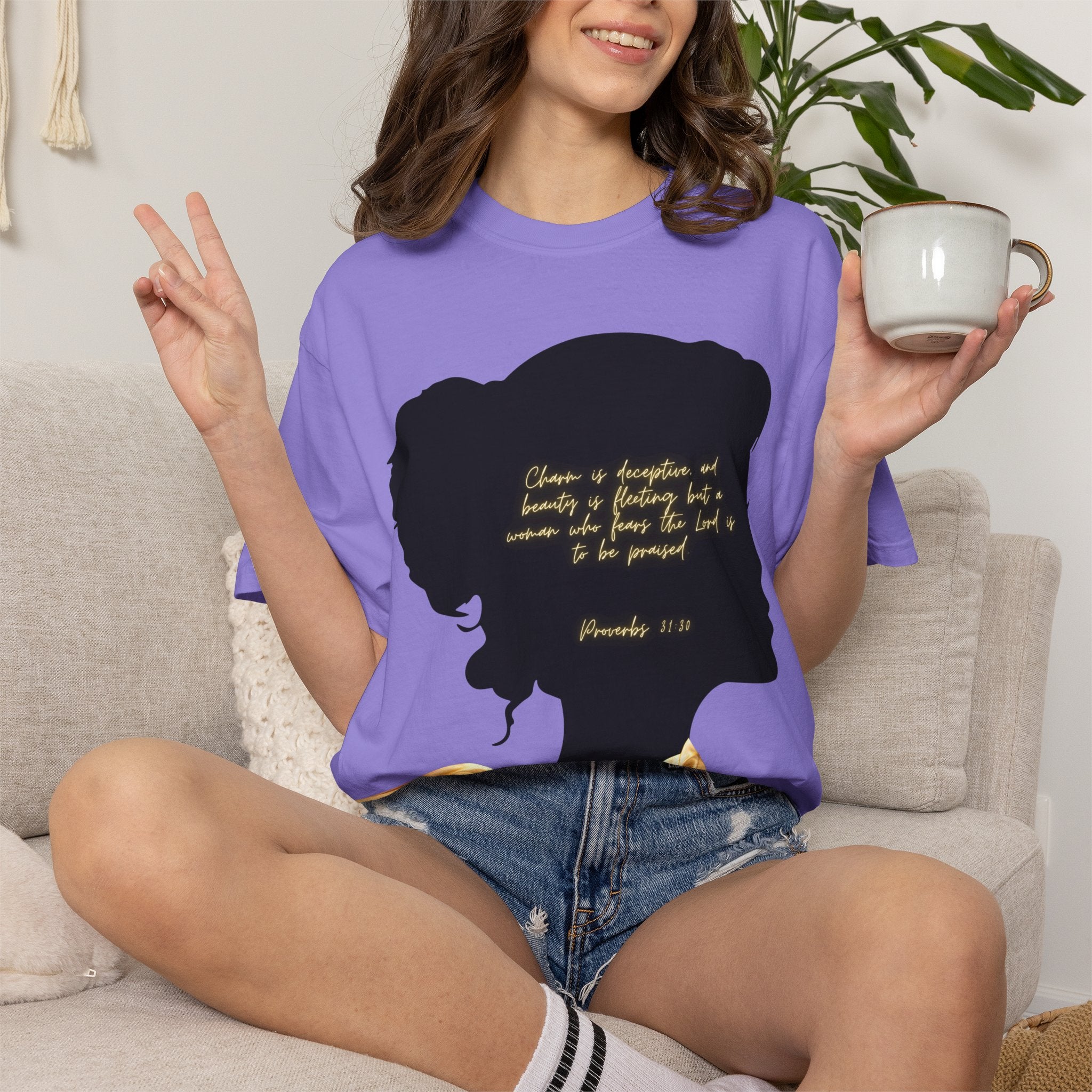 Proverbs 31:30 Gold Scarf - T-Shirt