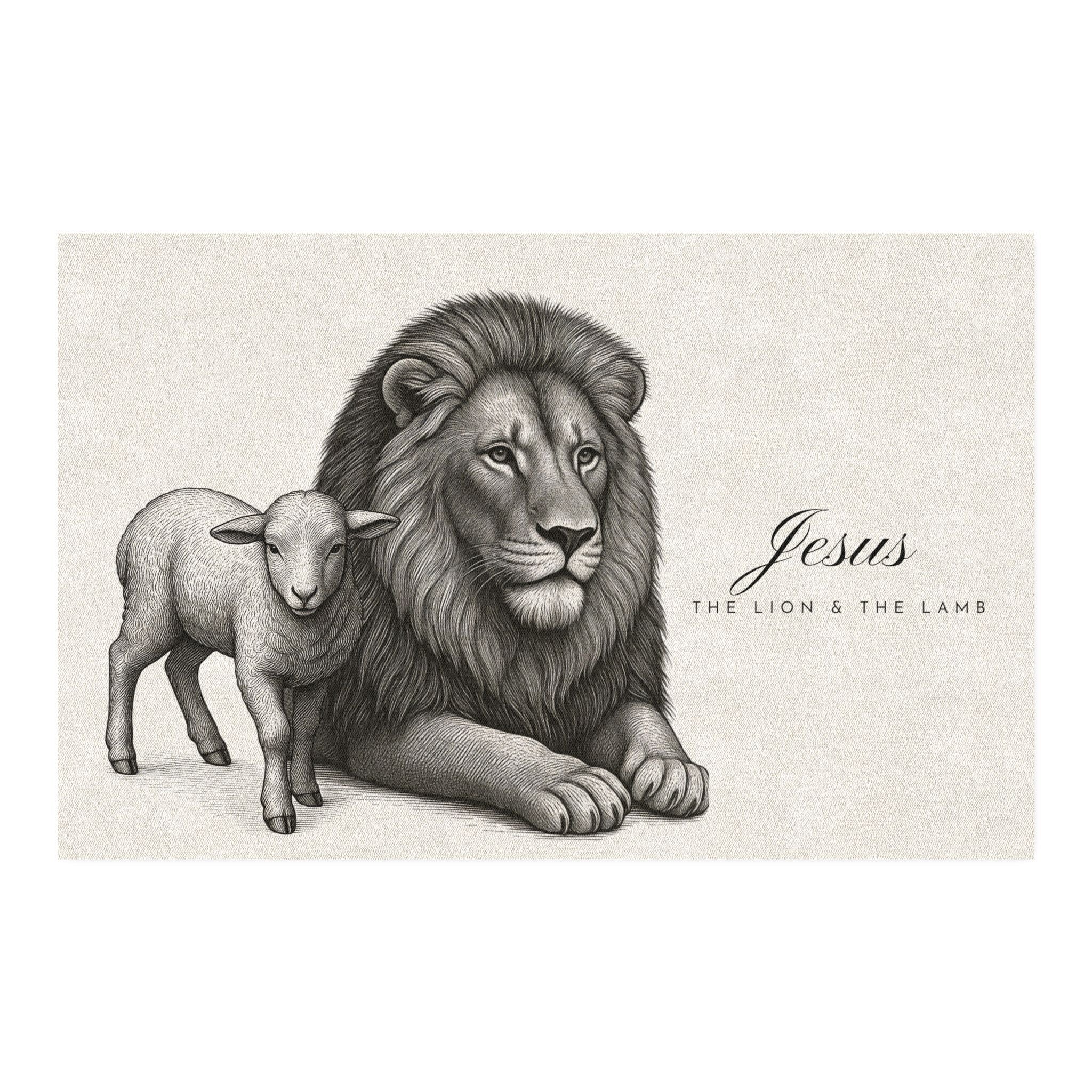 "Jesus: The Lion & The Lamb" — Rectangle Rug