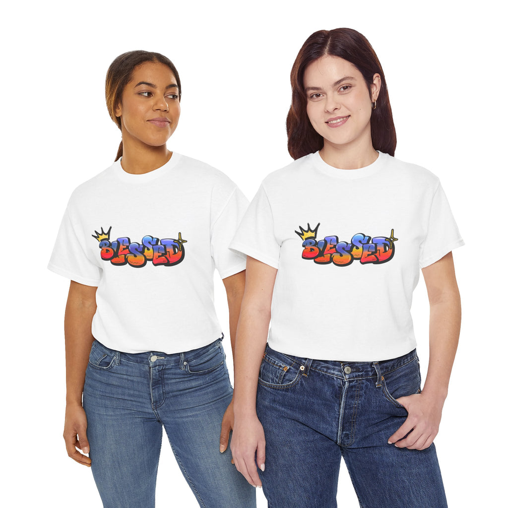 'Blessed' Crown Graffiti Tee