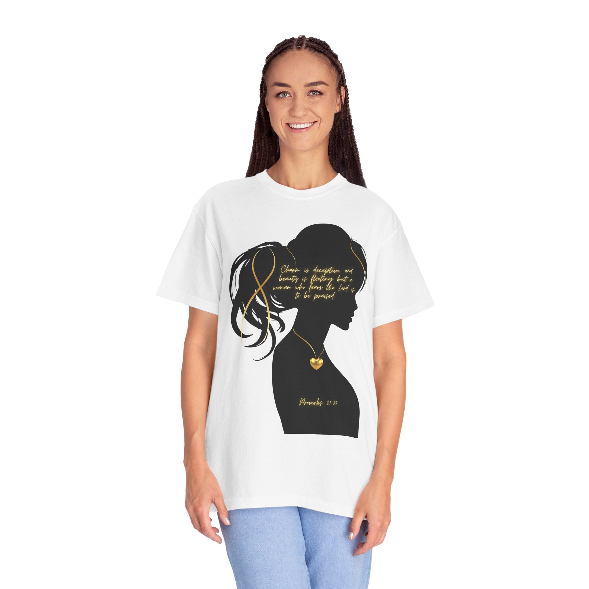 Proverbs 31:30 Gold Heart- T-Shirt