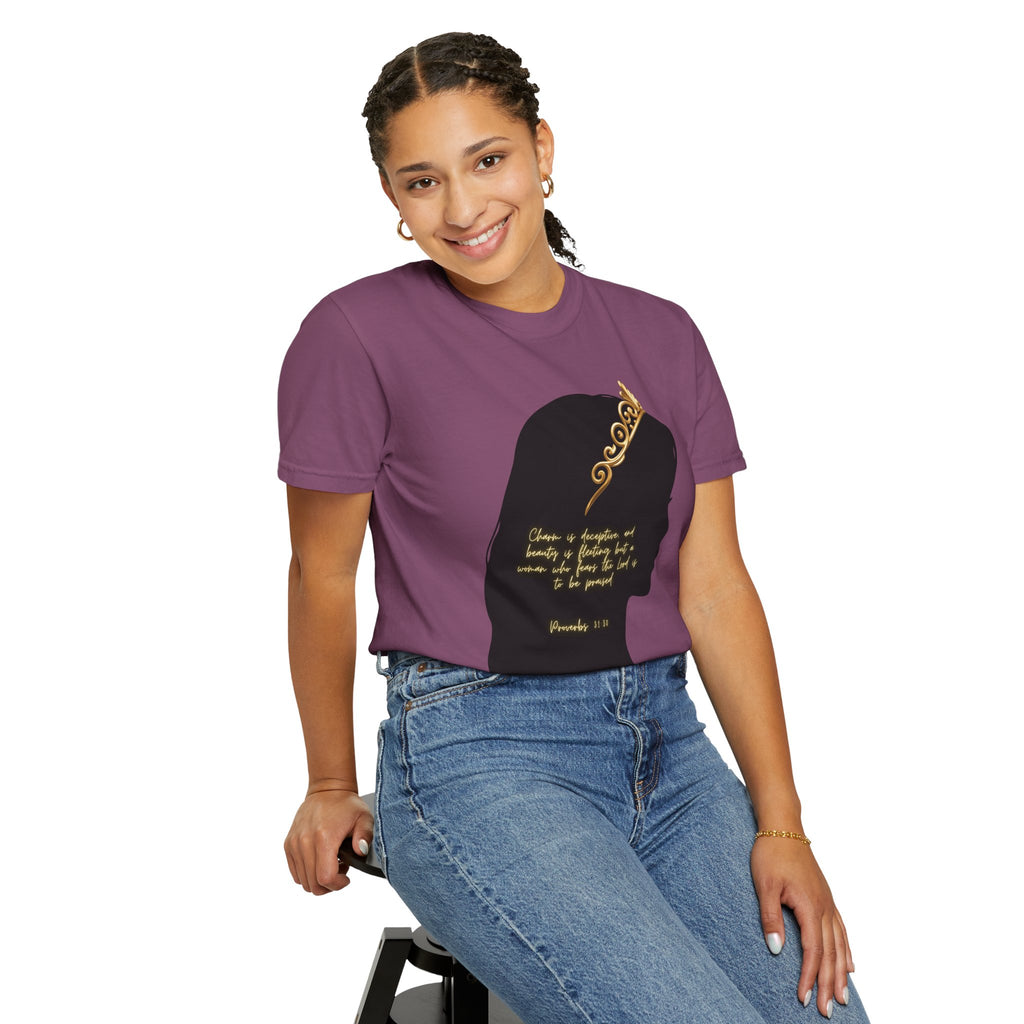 Proverbs 31:30 Gold Crown - T-Shirt