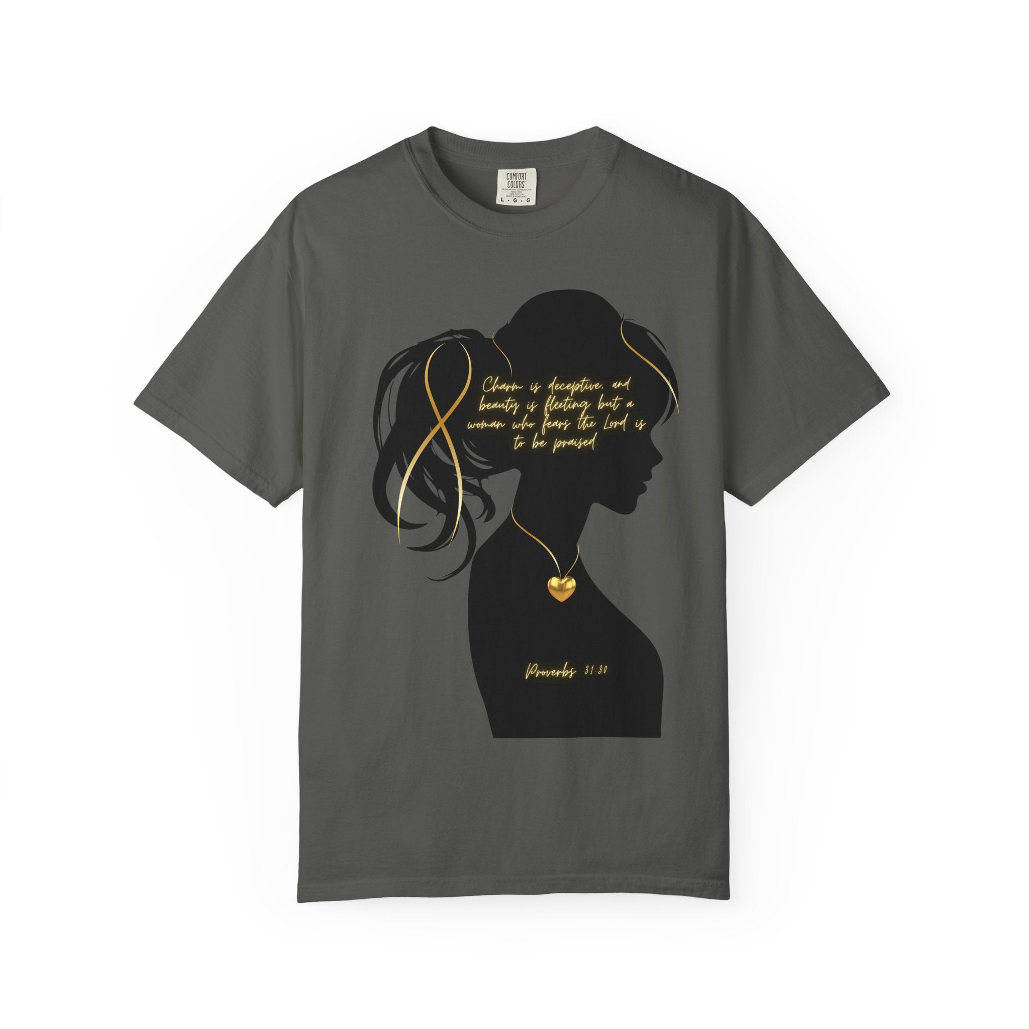 Proverbs 31:30 Gold Heart- T-Shirt