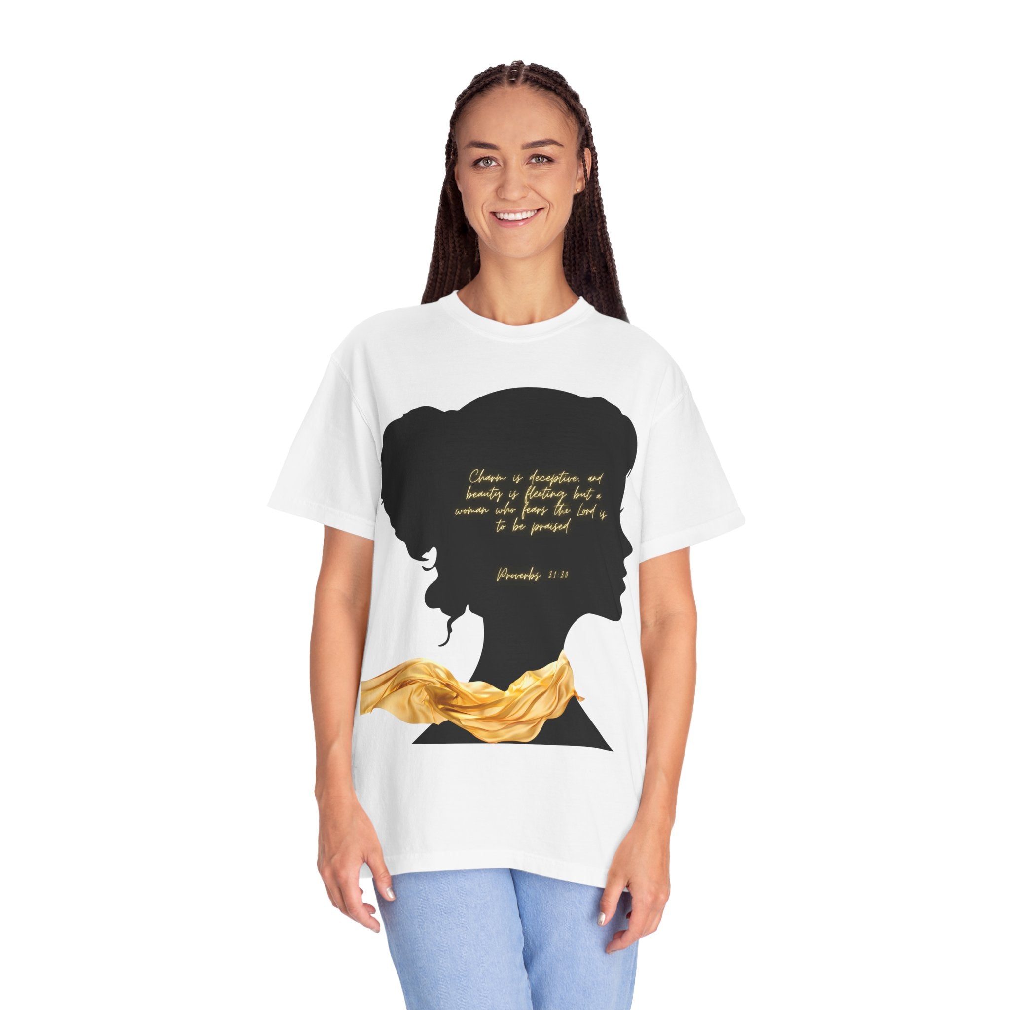 Proverbs 31:30 Gold Scarf - T-Shirt