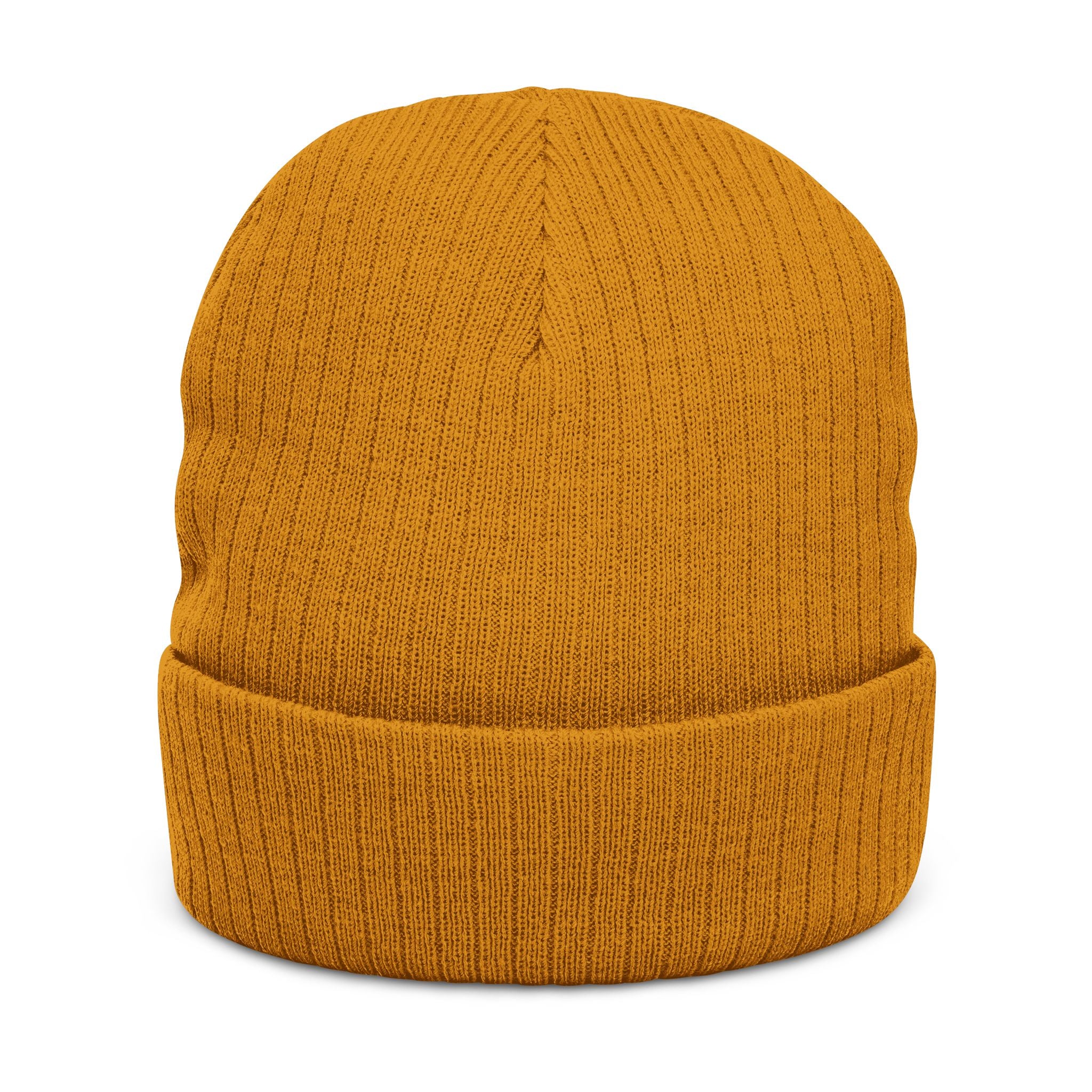 "GRACE." Embroidered Ribbed Knit Beanie