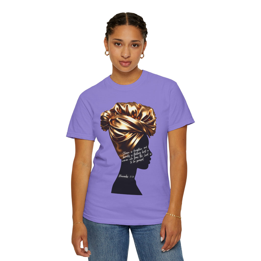 Proverbs 31:30 Gold Headwrap- T-Shirt