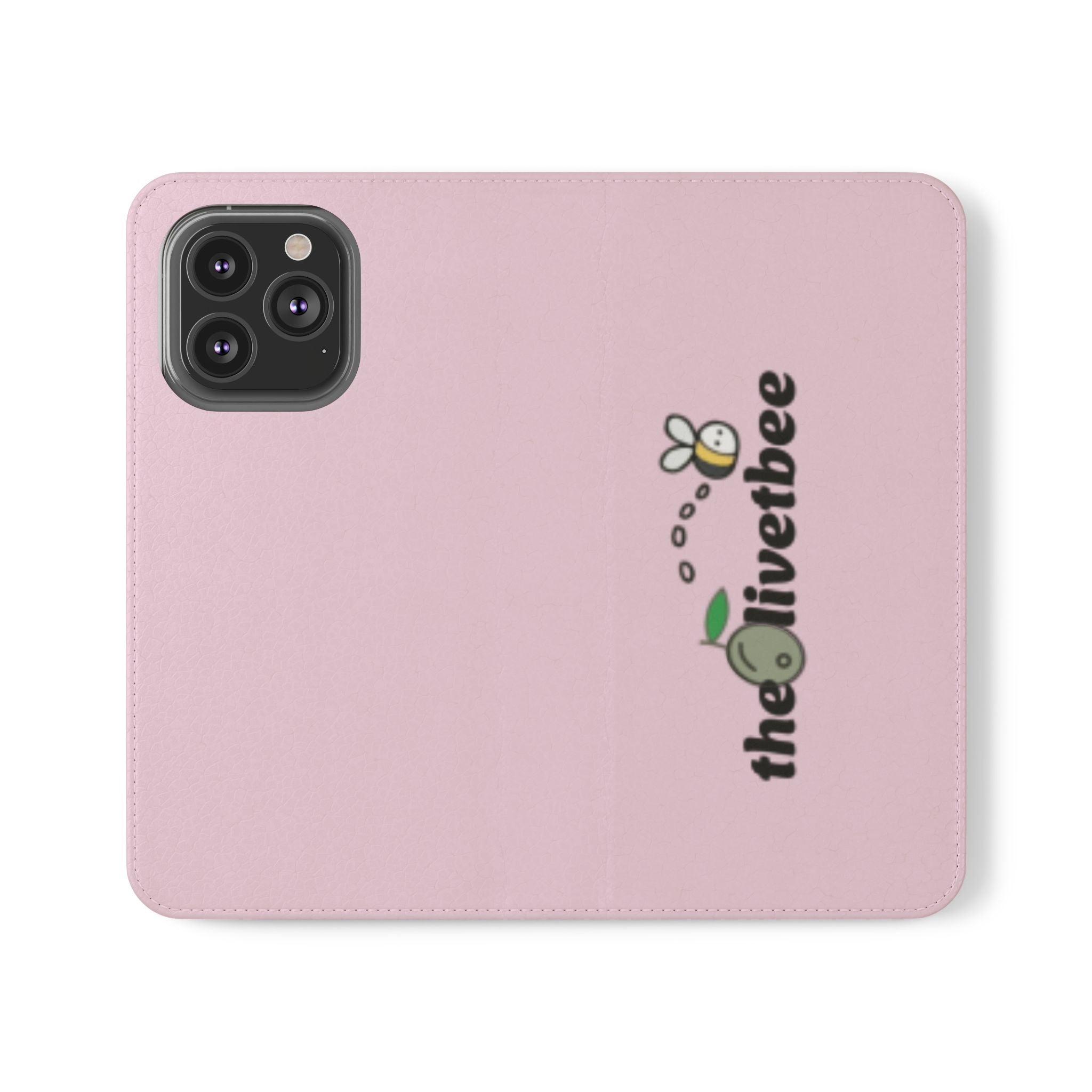 Pink Bee Logo Flip Phone Case — theOlivetbee Wallet Cover