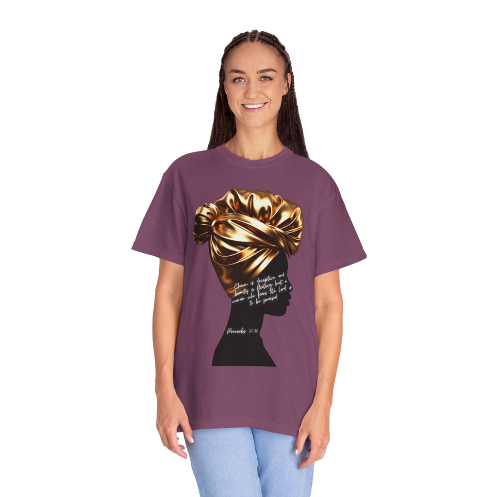 Proverbs 31:30 Gold Headwrap- T-Shirt