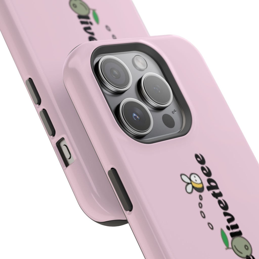 Pink Magnetic Impact-Resistant Phone Case — 'theolivetbee' , Shockproof MagSafe-Compatible Protection