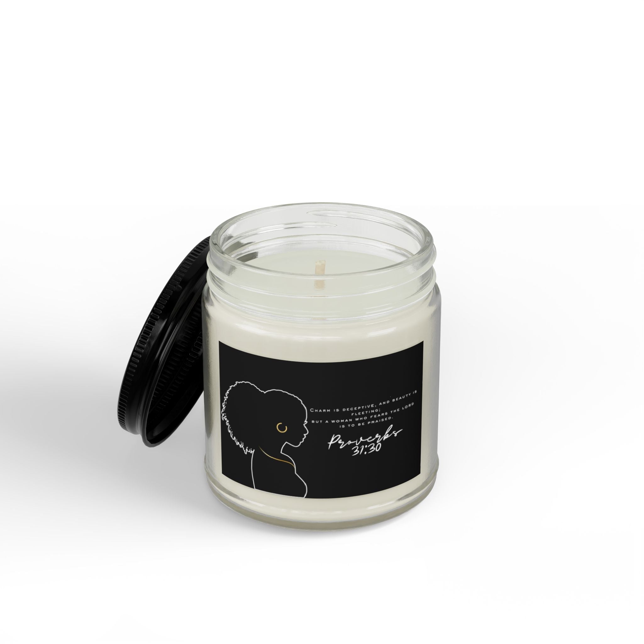 Proverbs 31:30: Gold Earring— Soy Candle (4oz & 9oz)