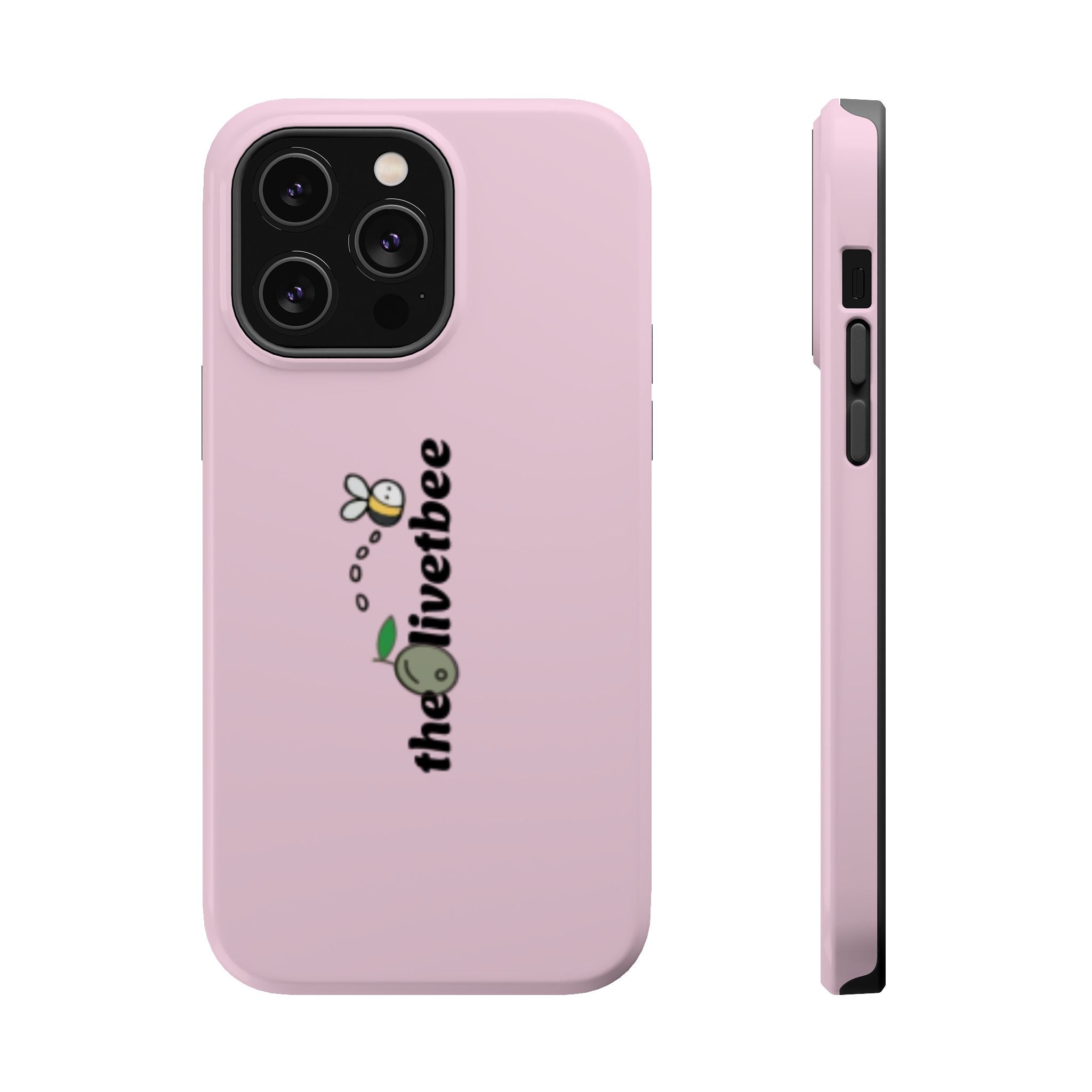 Pink Magnetic Impact-Resistant Phone Case — 'theolivetbee' , Shockproof MagSafe-Compatible Protection