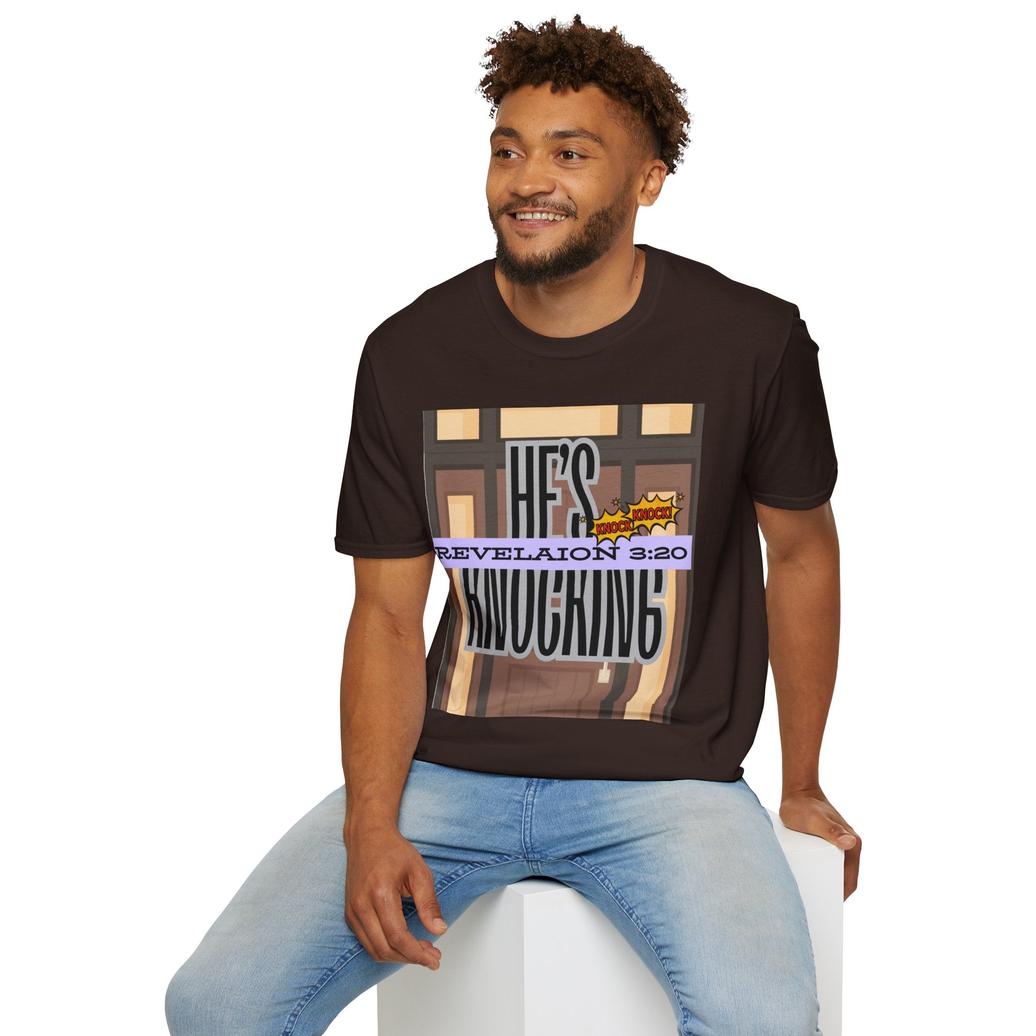 “He’s Knocking” Revelation 3:20 — Graphic T‑Shirt