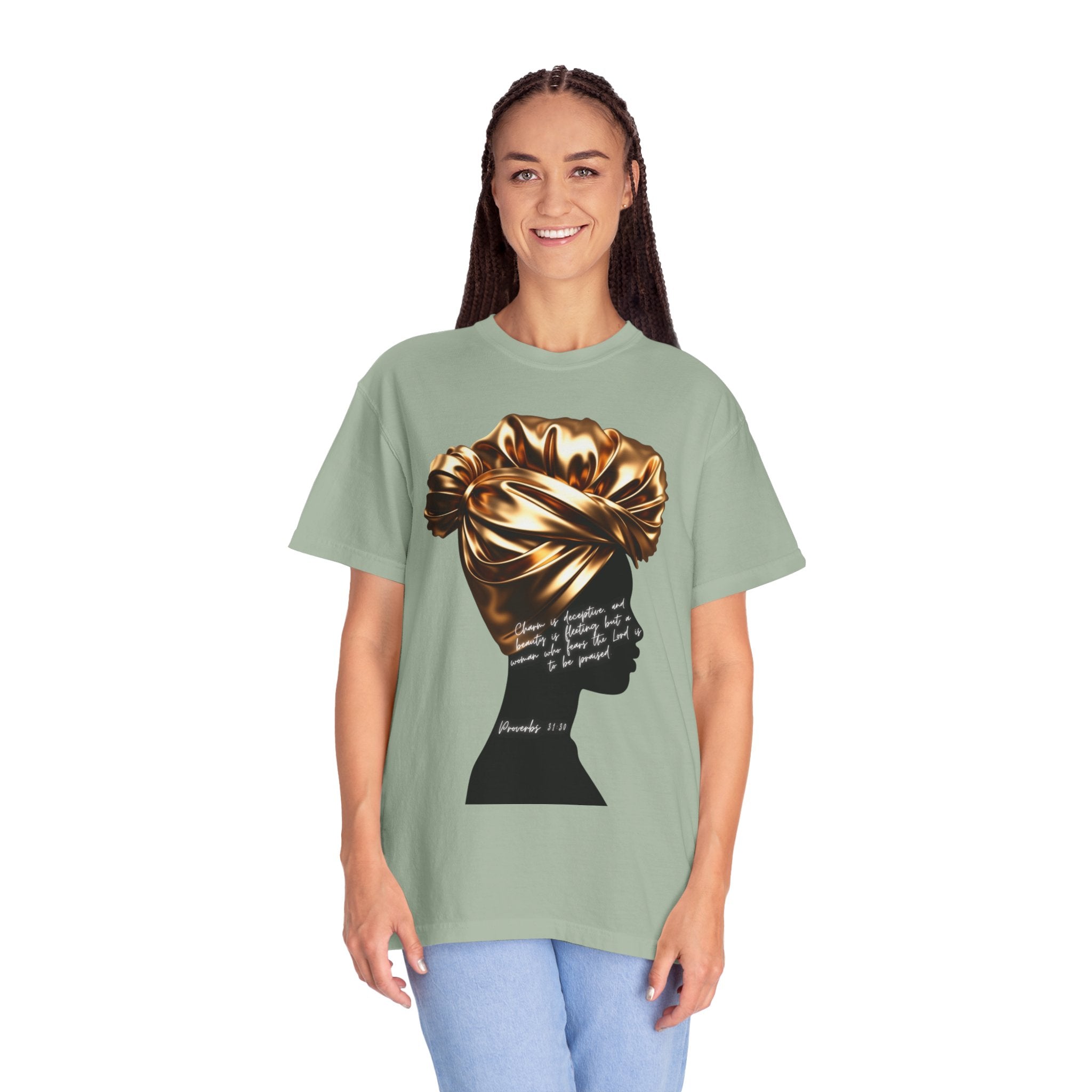Proverbs 31:30 Gold Headwrap- T-Shirt