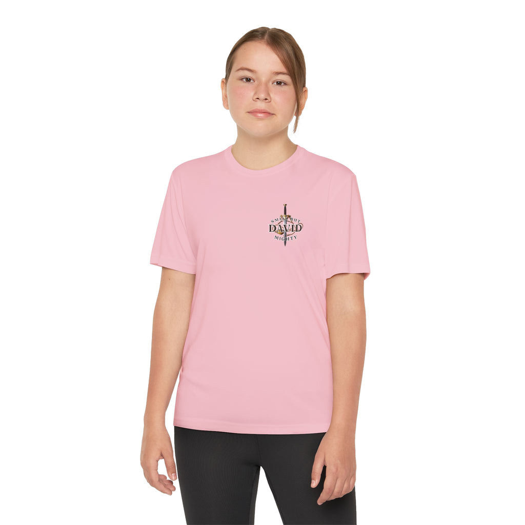 1 Timothy 4:12: 'Small But Mighty' Stones Youth Competitor Tee
