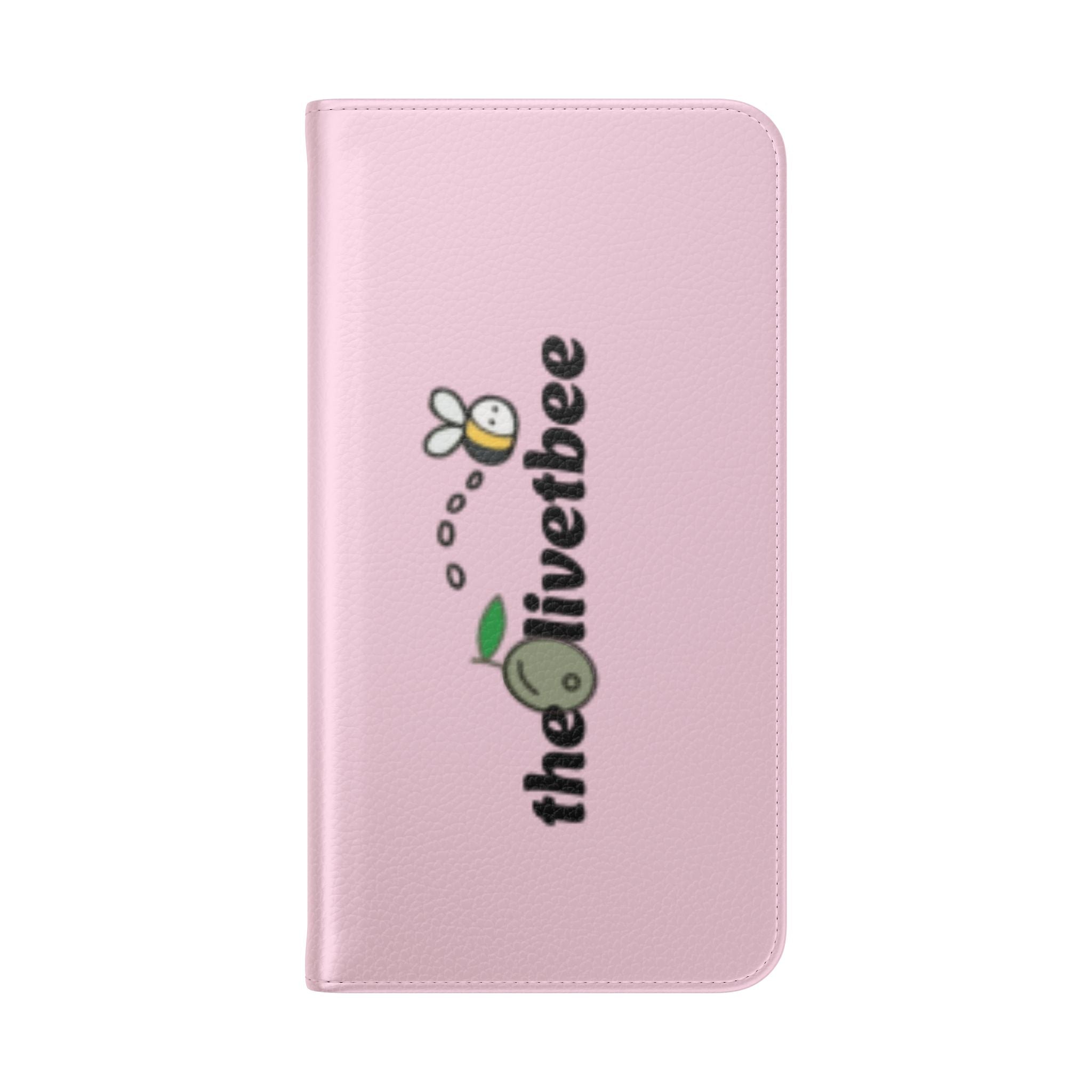 Pink Bee Logo Flip Phone Case — theOlivetbee Wallet Cover