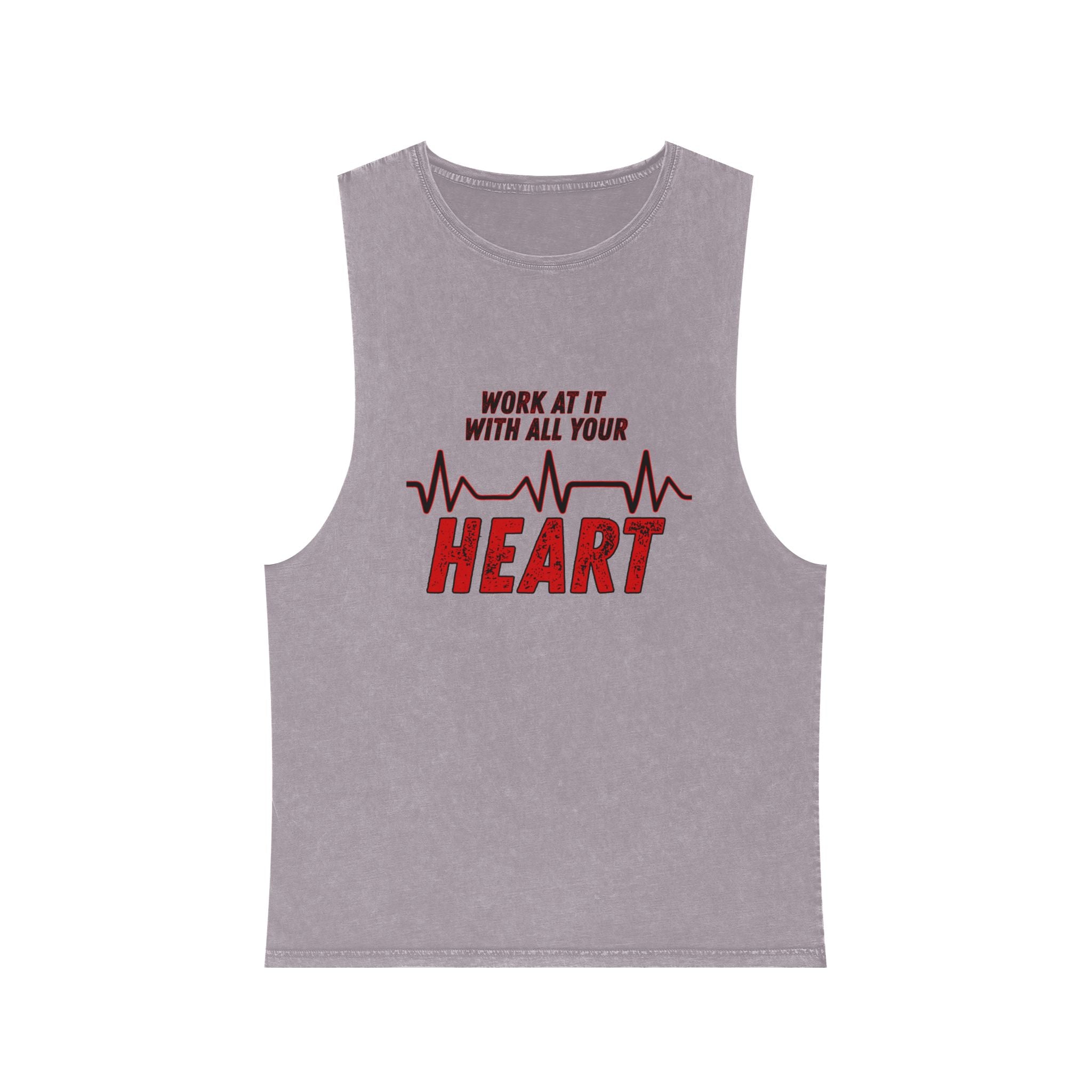 Colossians 3:23: "Work At It With All Your Heart"  — Stonewash Tank Top