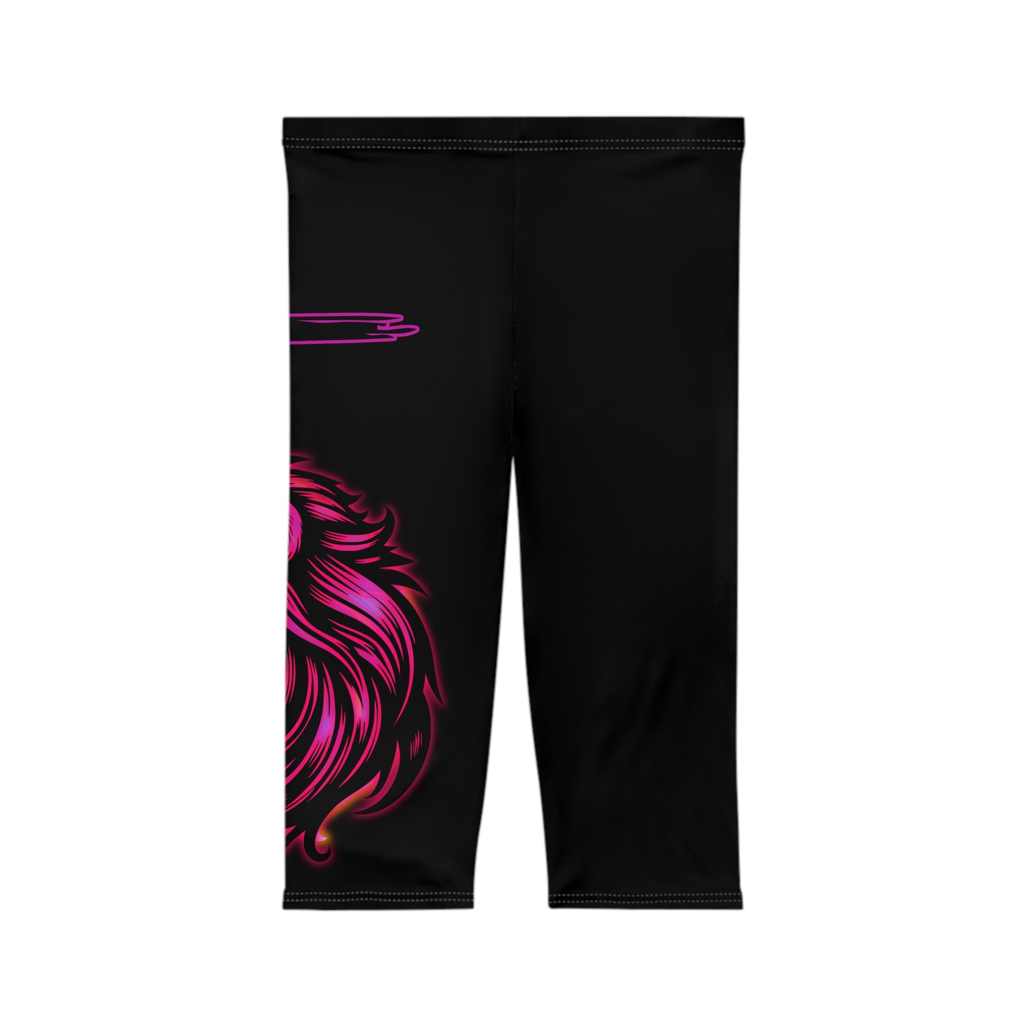 'Neon Lion & Cross' - Capri Leggings