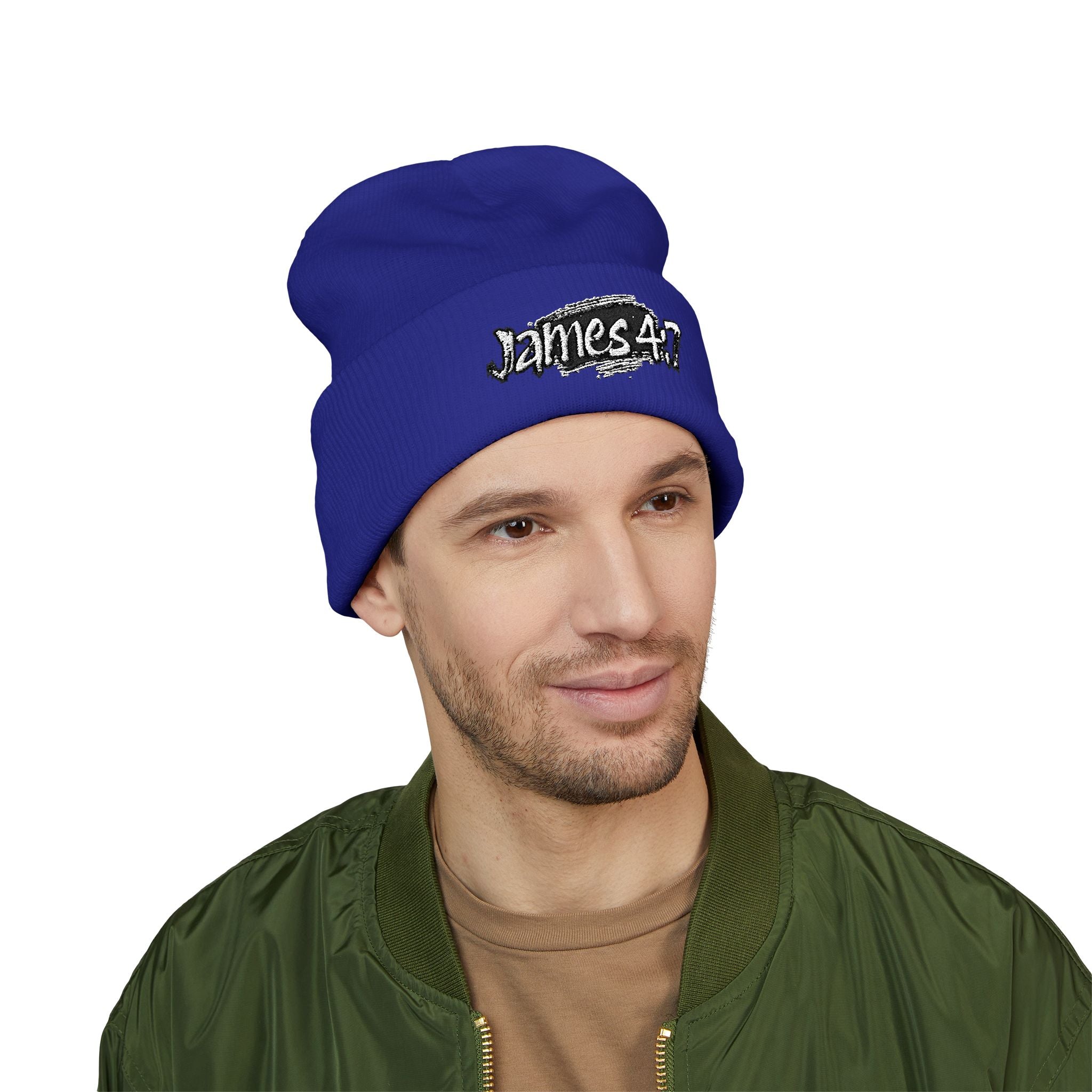 James 4:7 Embroidered Cuffed Beanie