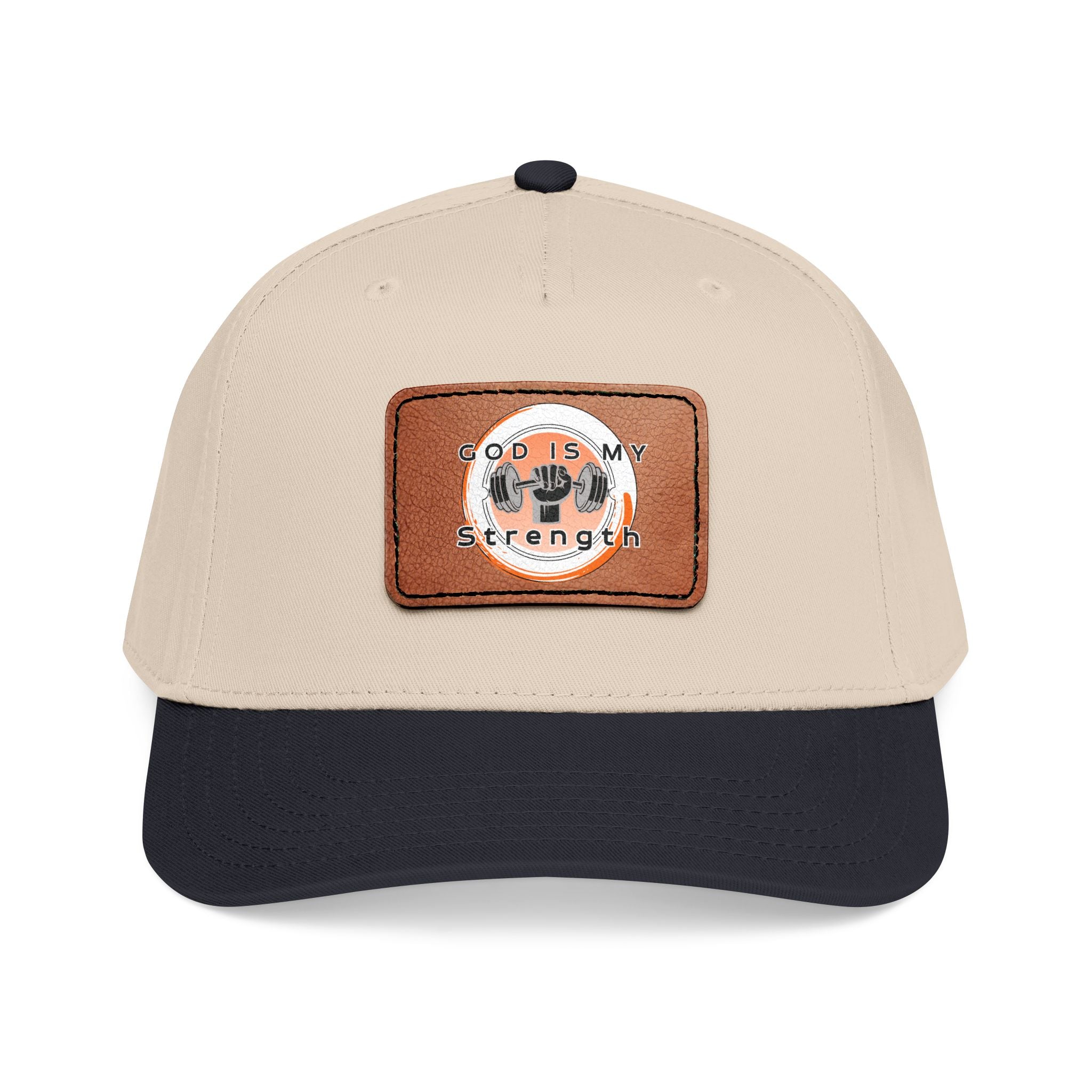 "God Is My Strength" Leather Patch Baseball Cap