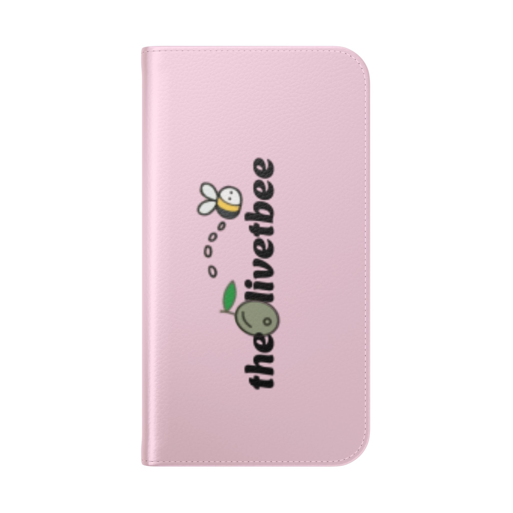 Pink Bee Logo Flip Phone Case — theOlivetbee Wallet Cover