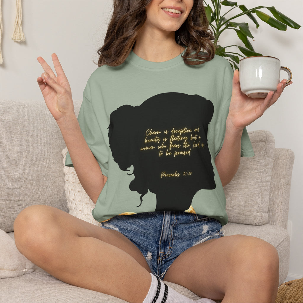 Proverbs 31:30 Gold Scarf - T-Shirt