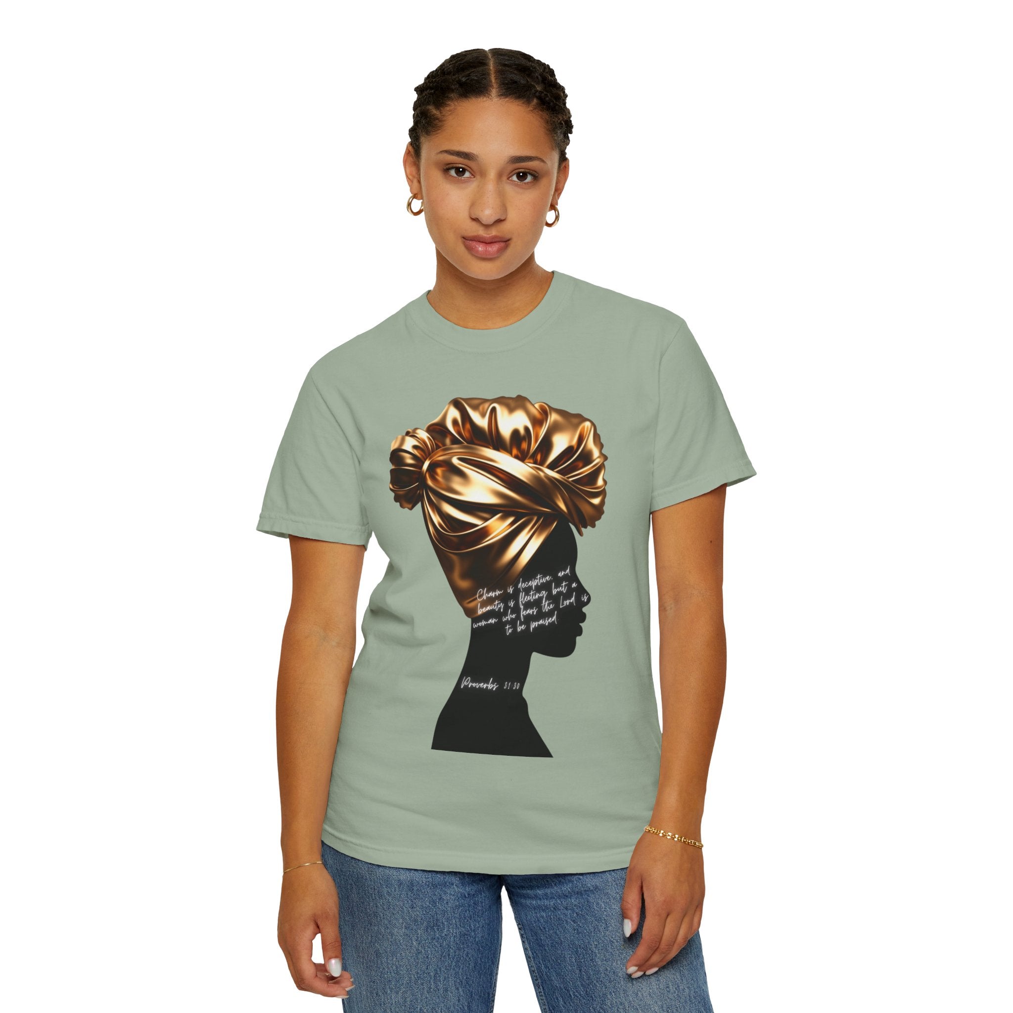 Proverbs 31:30 Gold Headwrap- T-Shirt