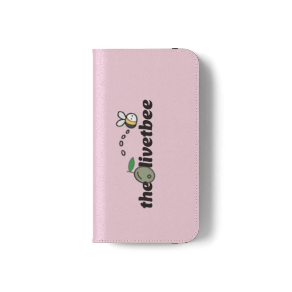 Pink Bee Logo Flip Phone Case — theOlivetbee Wallet Cover