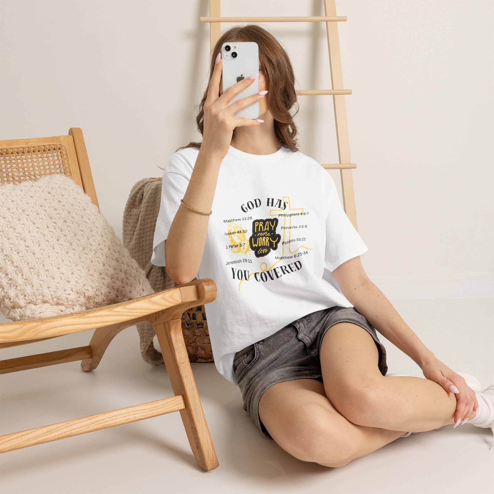 “Pray More, Worry Less” — T-Shirt