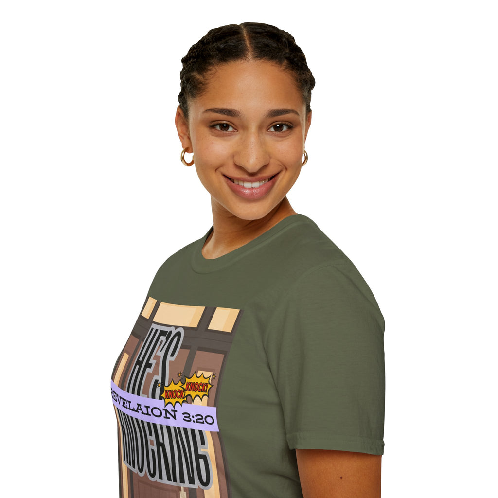 “He’s Knocking” Revelation 3:20 — Graphic T‑Shirt