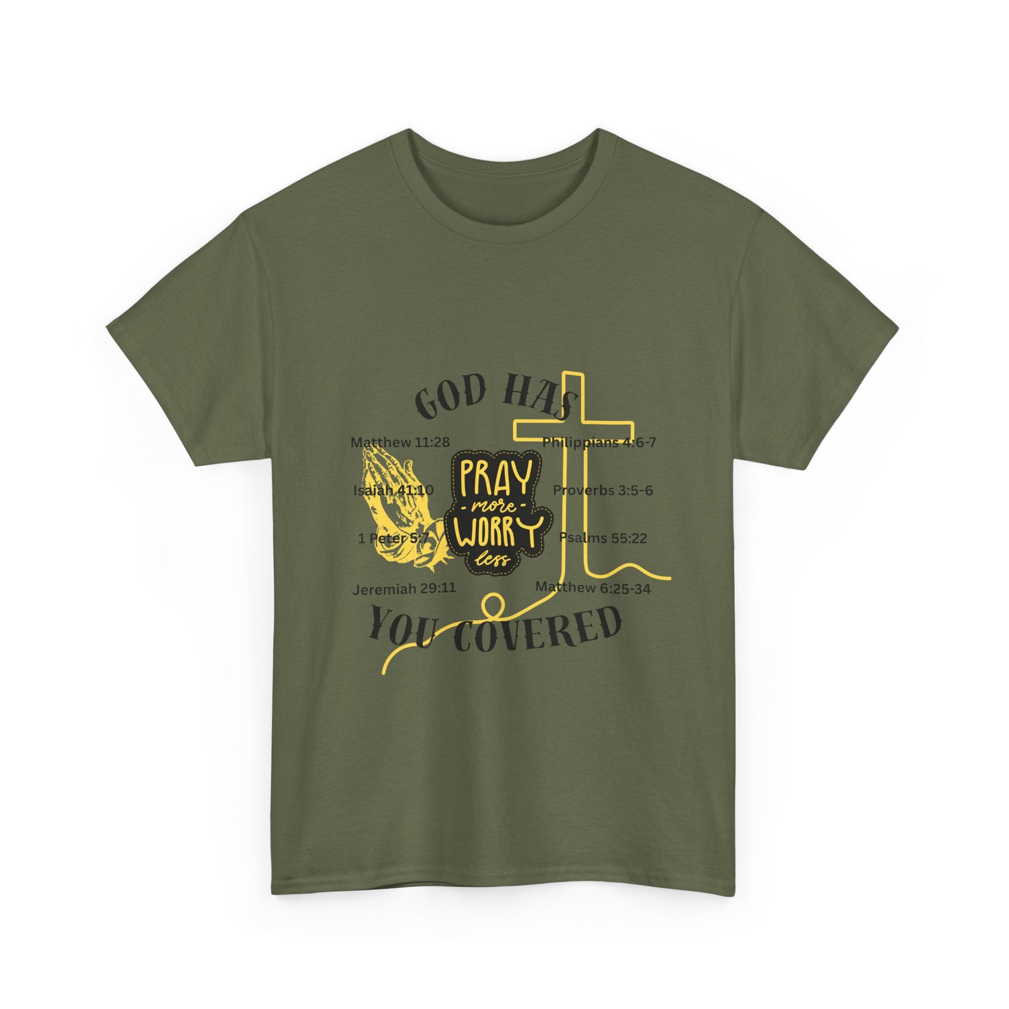 “Pray More, Worry Less” — T-Shirt