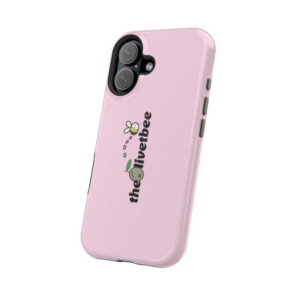 Pink Magnetic Impact-Resistant Phone Case — 'theolivetbee' , Shockproof MagSafe-Compatible Protection
