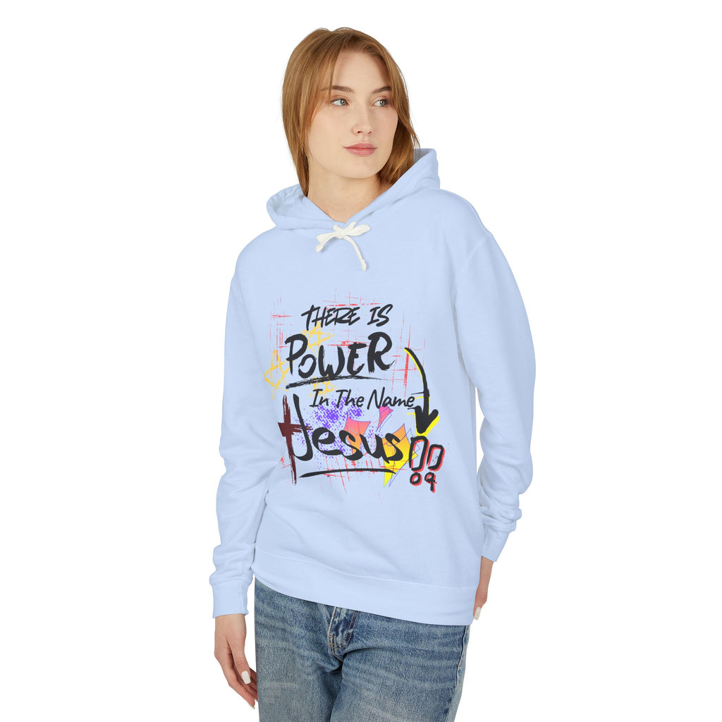 "There Is Power In The Name of Jesus" Lightweight Hooded Sweatshirt