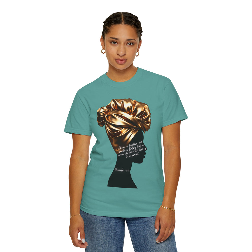 Proverbs 31:30 Gold Headwrap- T-Shirt