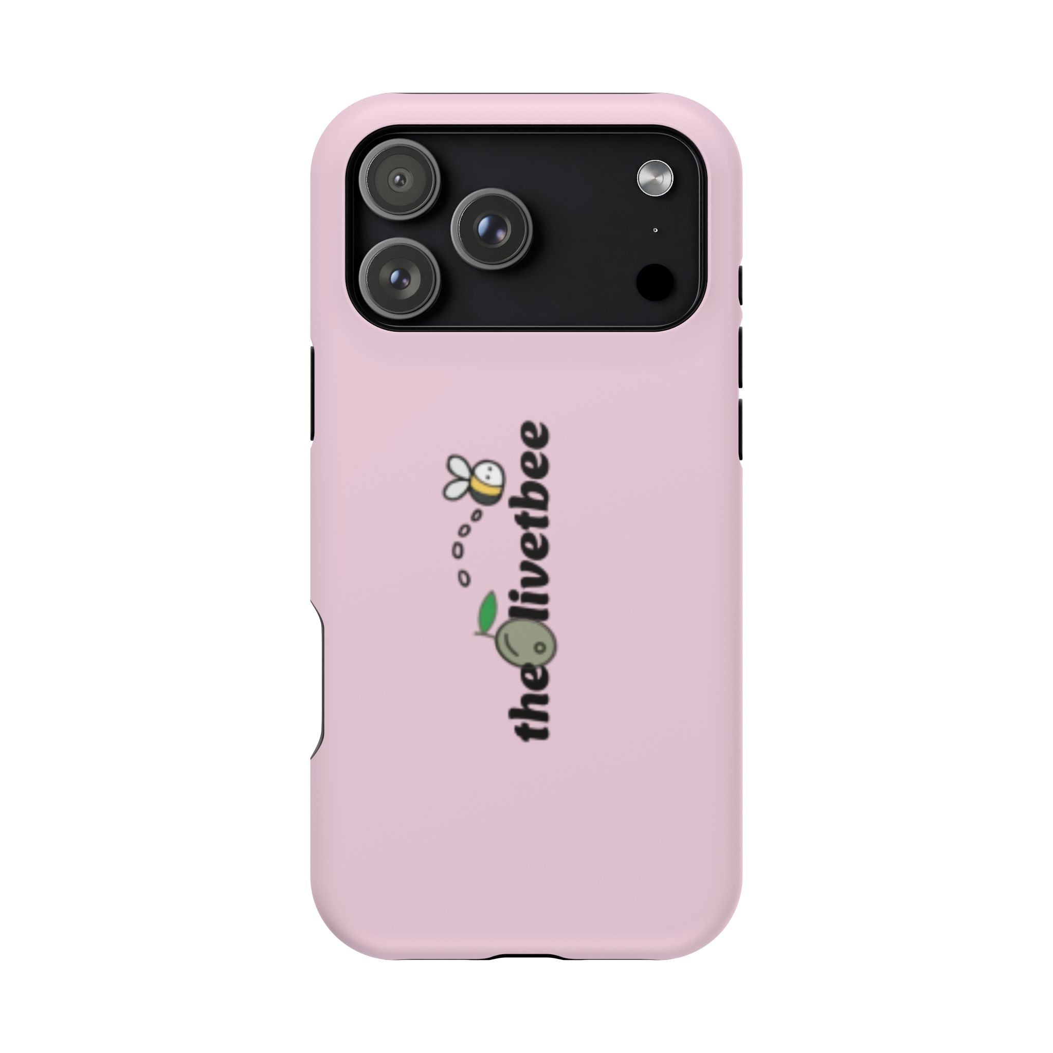 Pink Magnetic Impact-Resistant Phone Case — 'theolivetbee' , Shockproof MagSafe-Compatible Protection