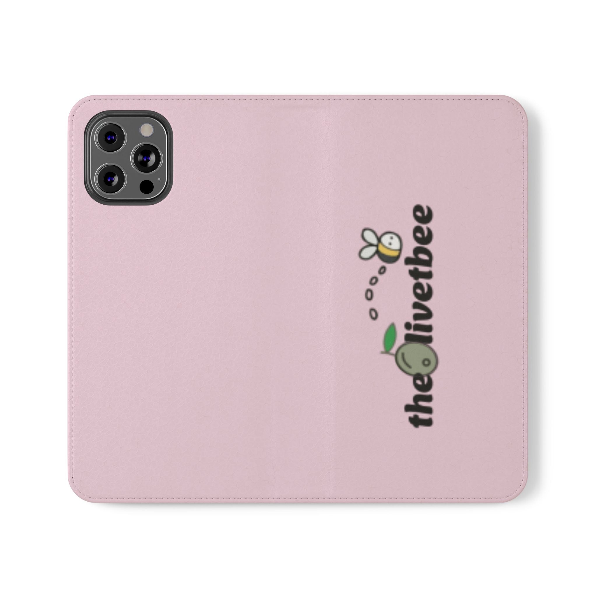 Pink Bee Logo Flip Phone Case — theOlivetbee Wallet Cover