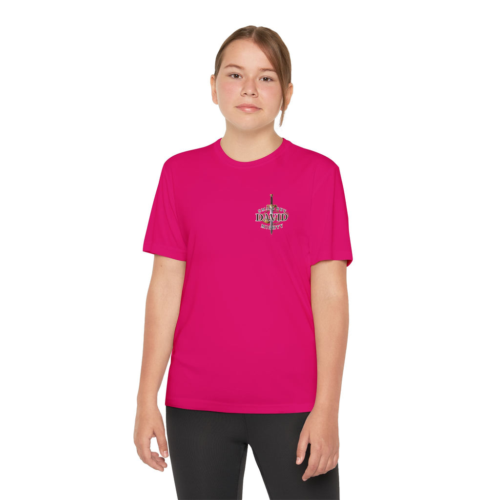 1 Timothy 4:12: 'Small But Mighty' Stones Youth Competitor Tee