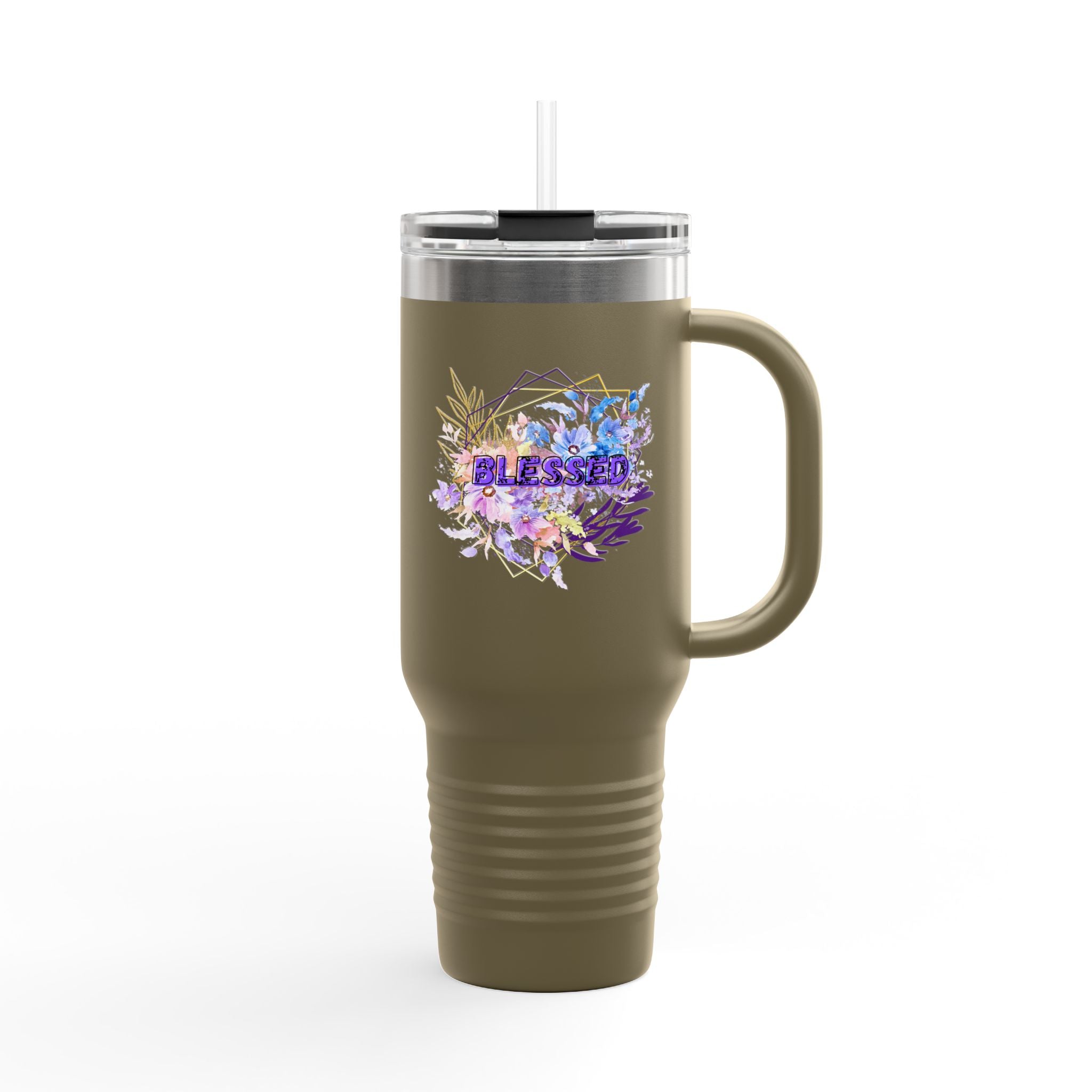 'Blessed' Floral Insulated Travel Mug  40oz