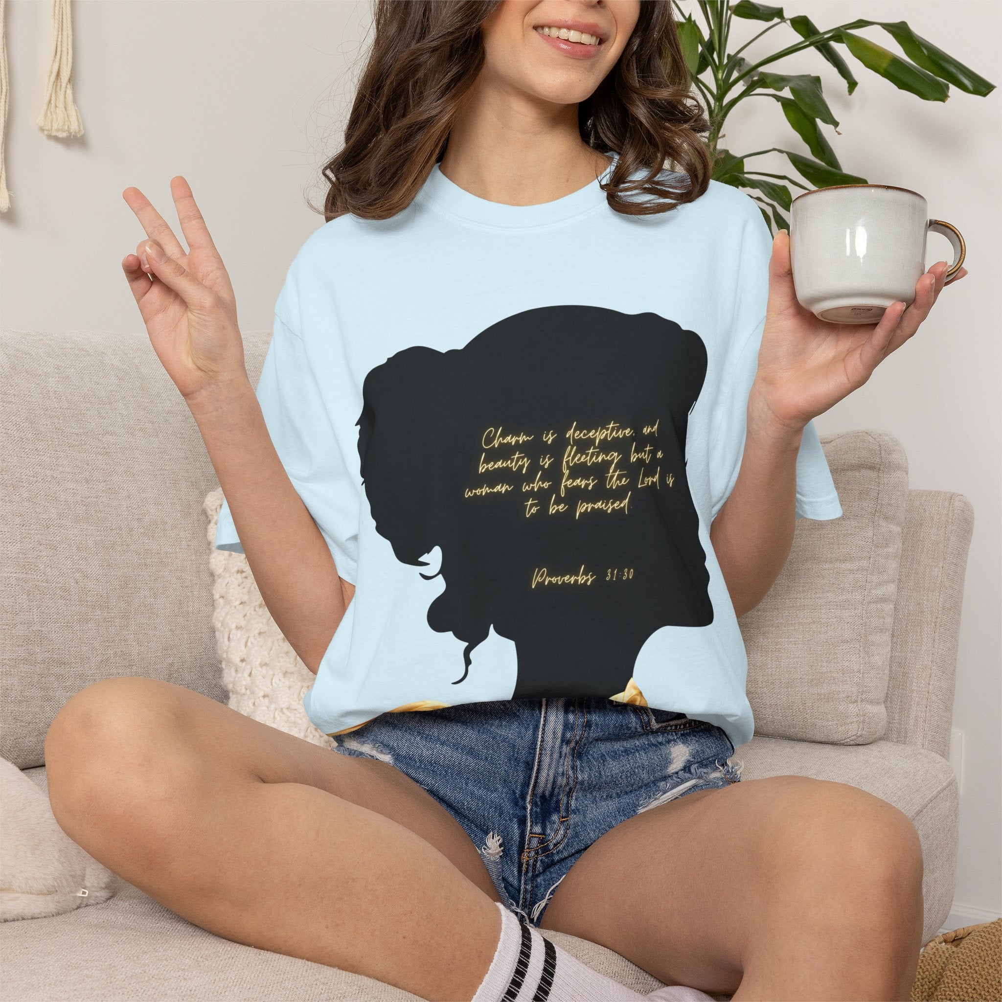 Proverbs 31:30 Gold Scarf - T-Shirt