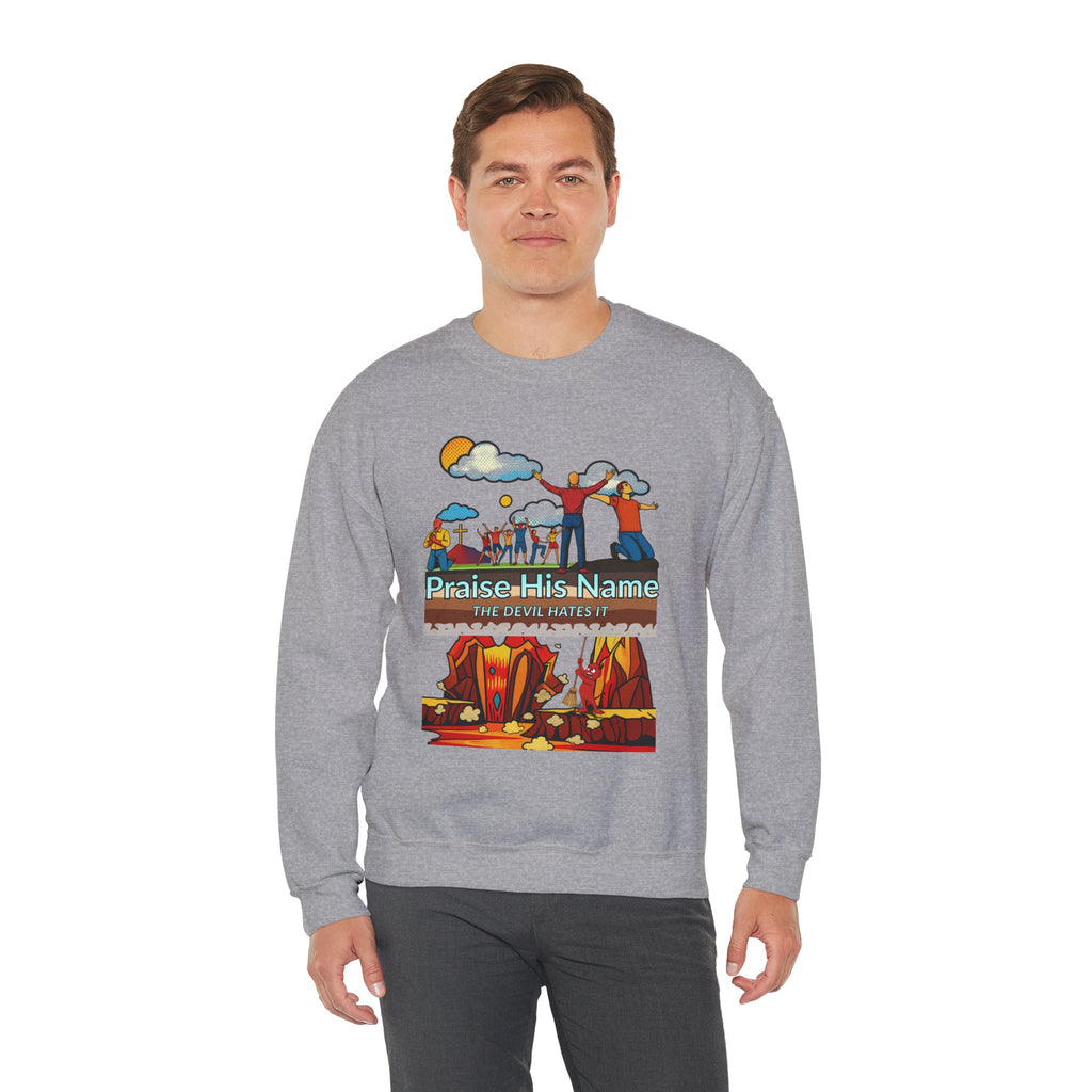 'Praise His Name' — Crewneck Sweatshirt