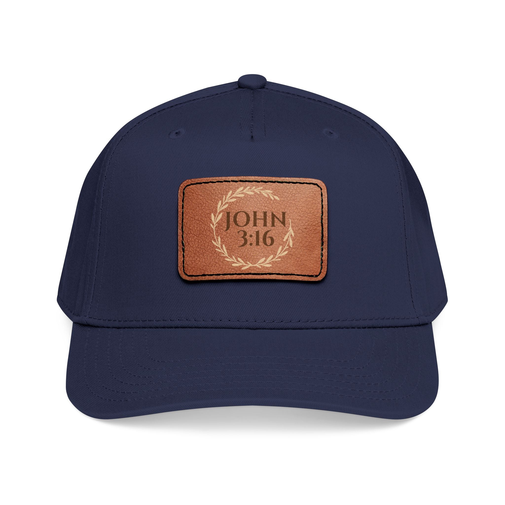 John 3:16 Leather Patch Baseball Cap