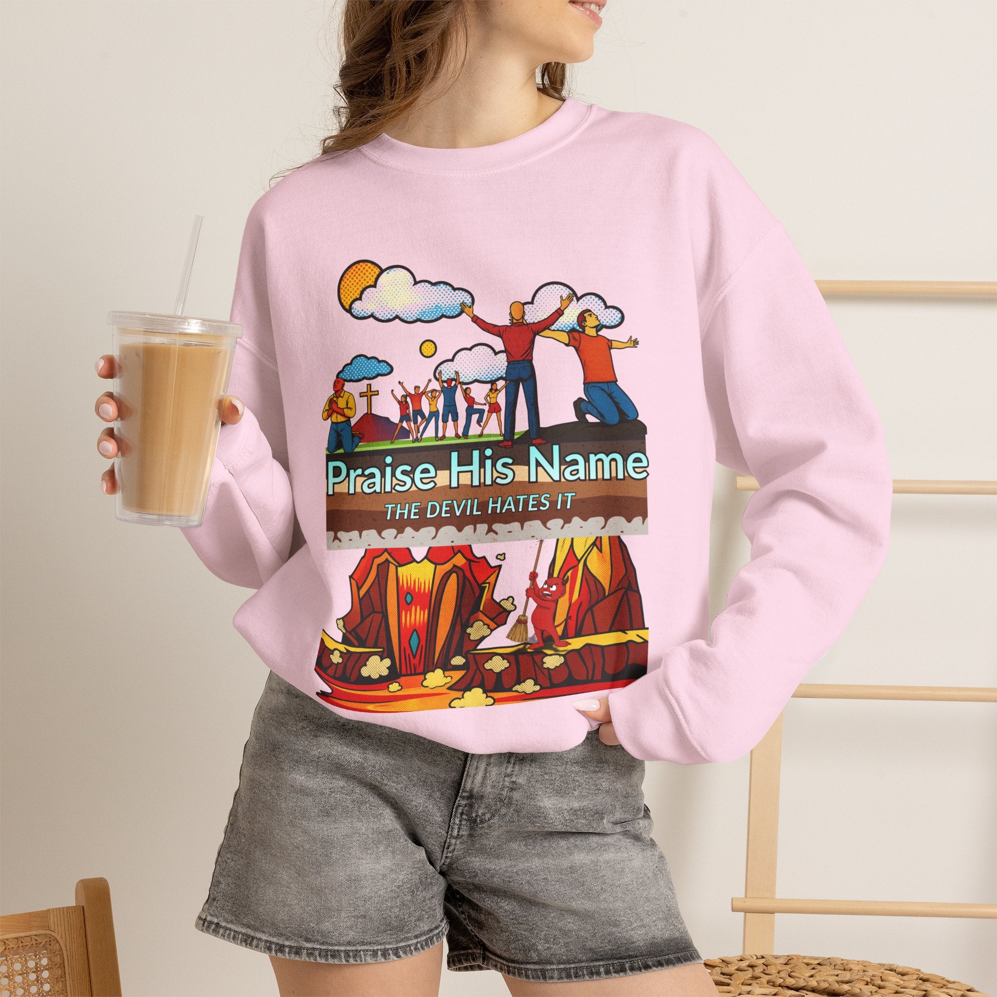 'Praise His Name' — Crewneck Sweatshirt