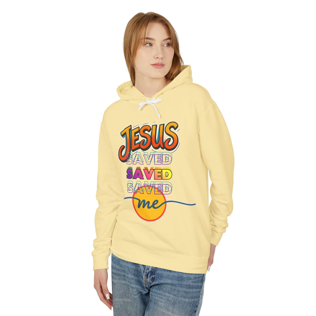 "Jesus Saved Me" Lightweight Hooded Sweatshirt