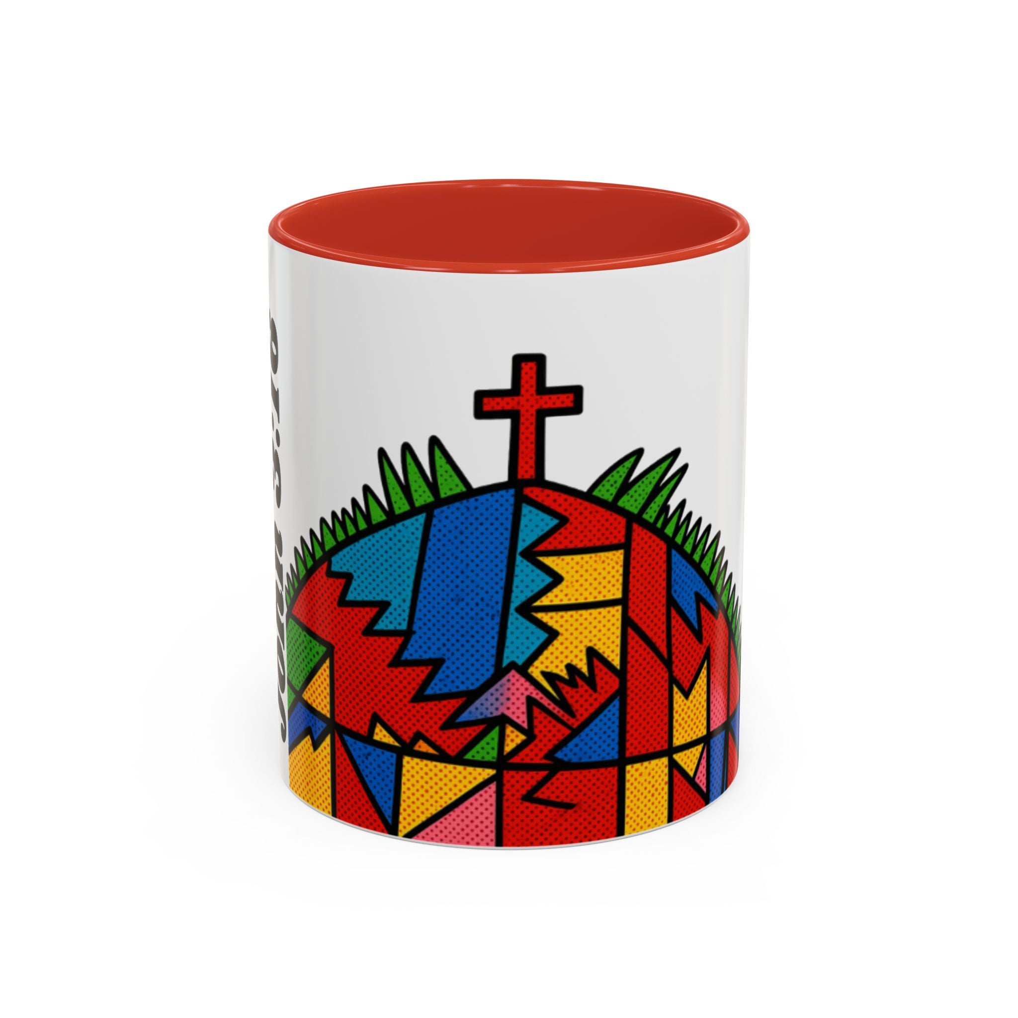 Colorful Christian Cross Accent Coffee Mug — Vibrant Faith Art (11/15oz)